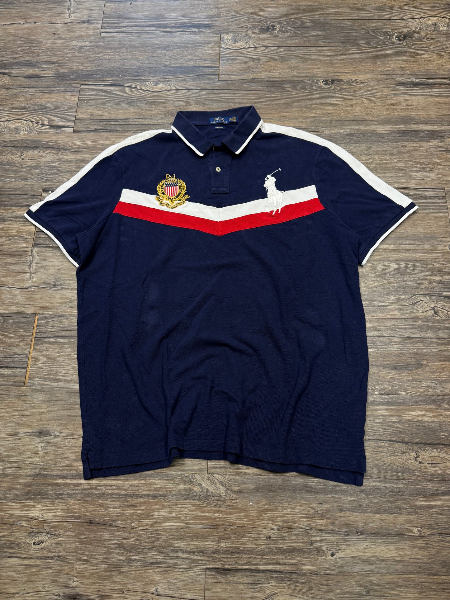 POLO RALPH LAUREN STRIPED CRESTED BIG PONY SHIRT (XXL)