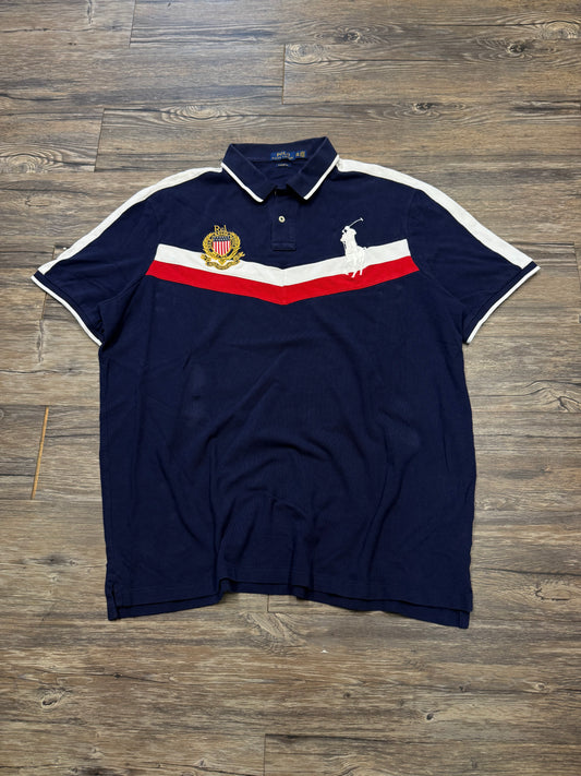 POLO RALPH LAUREN STRIPED CRESTED BIG PONY SHIRT (XXL)