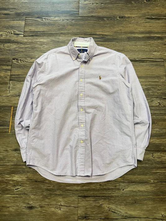 POLO RALPH LAUREN LAVENDER BUTTON UP DRESS SHIRT (L)