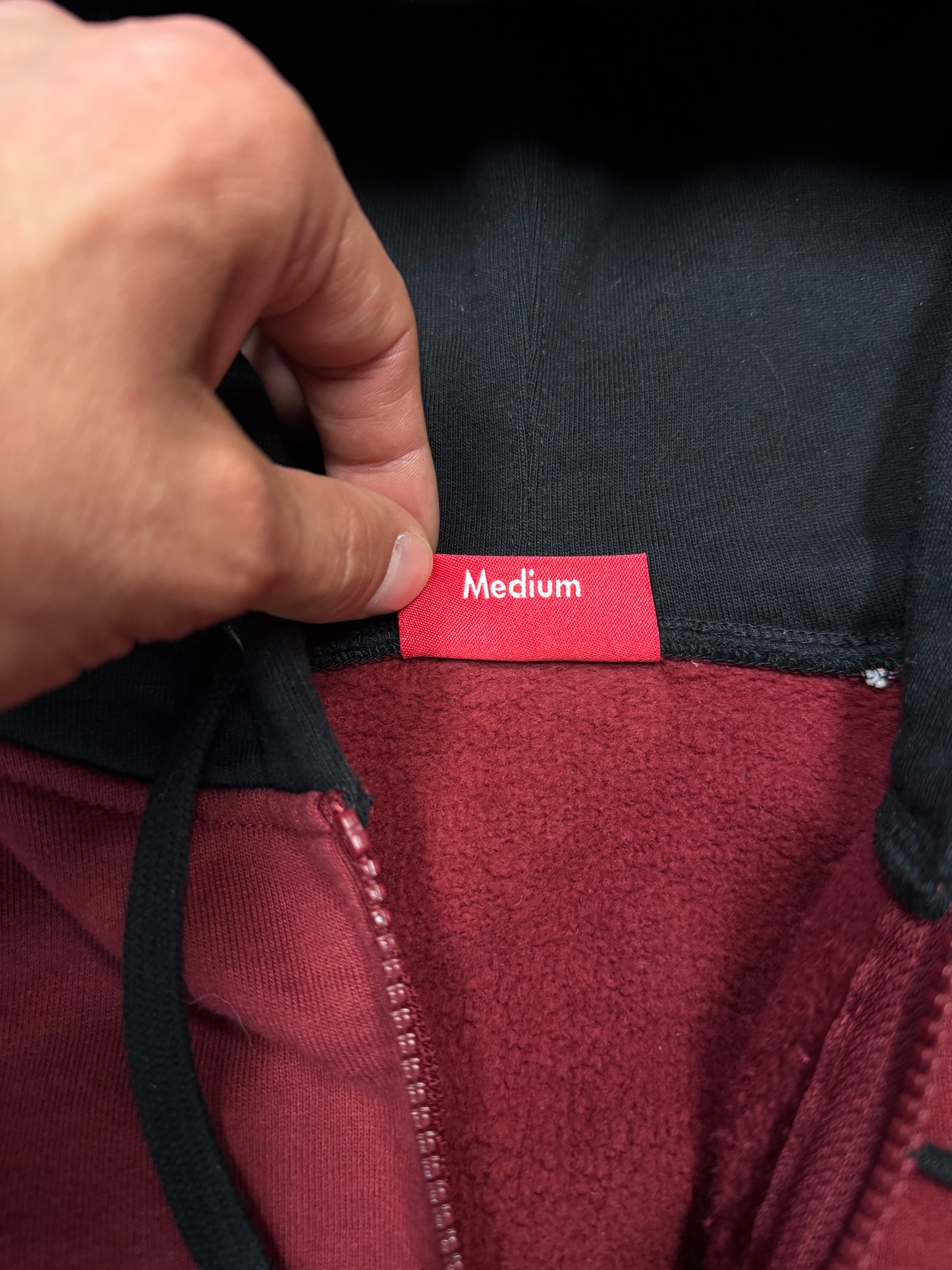 SUPREME TRACK PANELED ZIP UP HOODED SWEATSHIRT (M)
