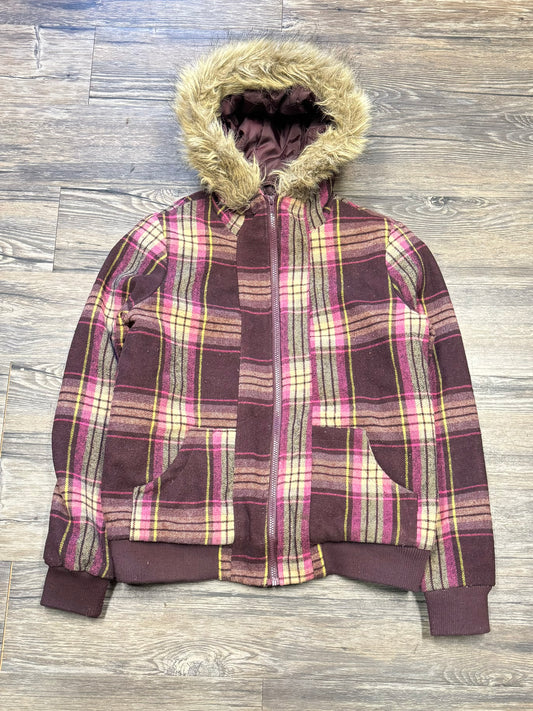 MOSCHINO PLAID FUR HOODIE (M)