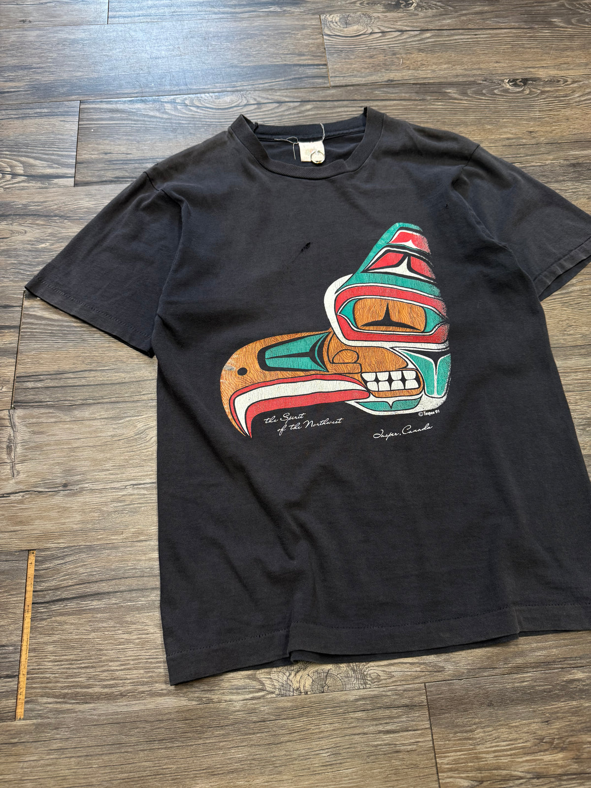90’s VANCOUVER FADED BLACK T-SHIRT (M)