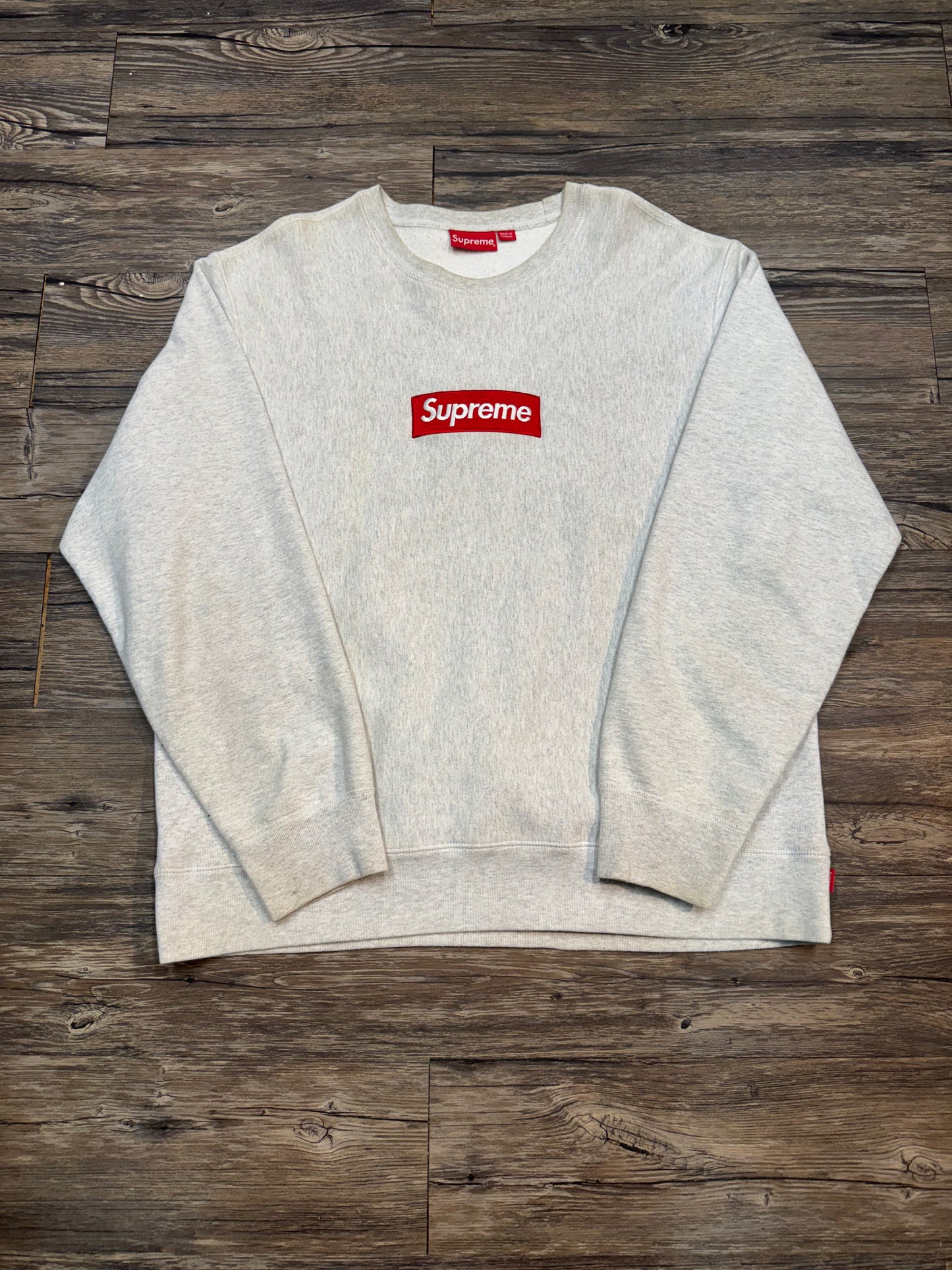 SUPREME BOX LOGO GRAY CREWNECK (XL)