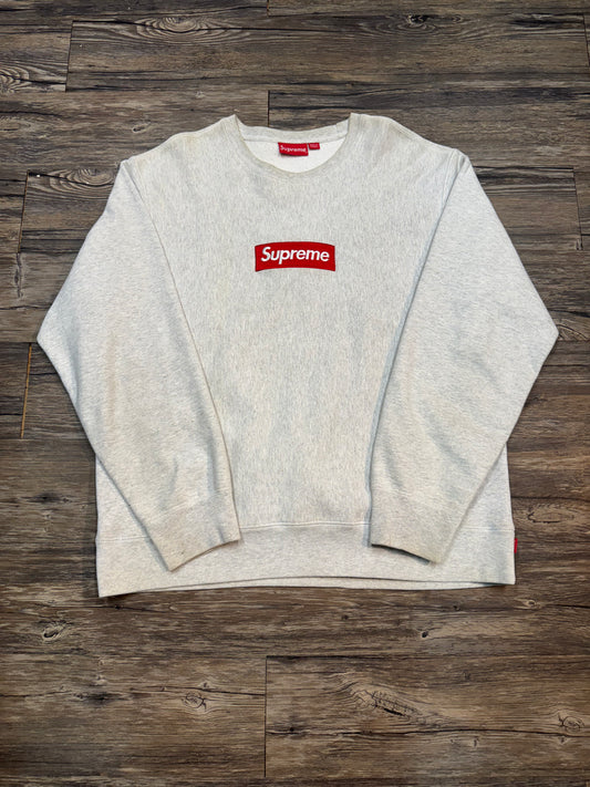 SUPREME BOX LOGO GRAY CREWNECK (XL)