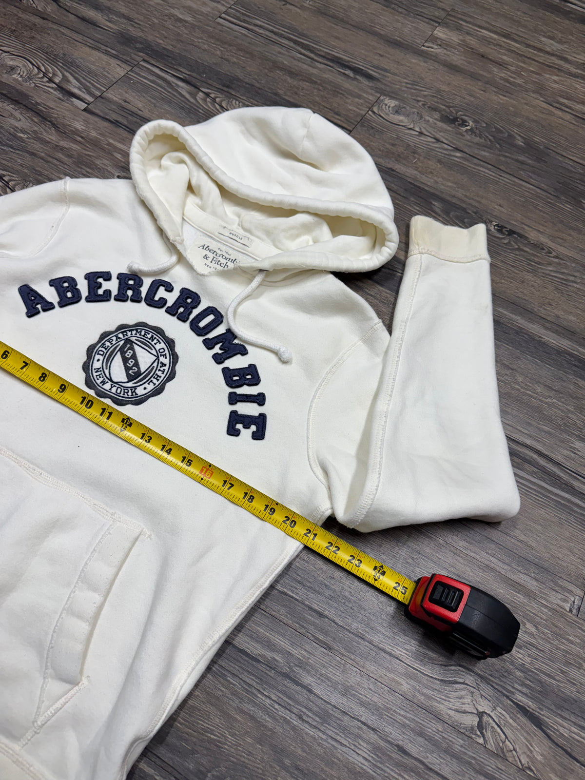 ABERCROMBIE & FITCH VINTAGE LOGO HOODIE (M)