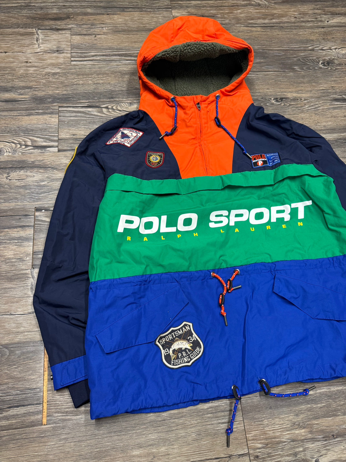 POLO RALPH LAUREN COLORBLOCK OUTDOOR PATCH ANORAK JACKET *RARE (M)