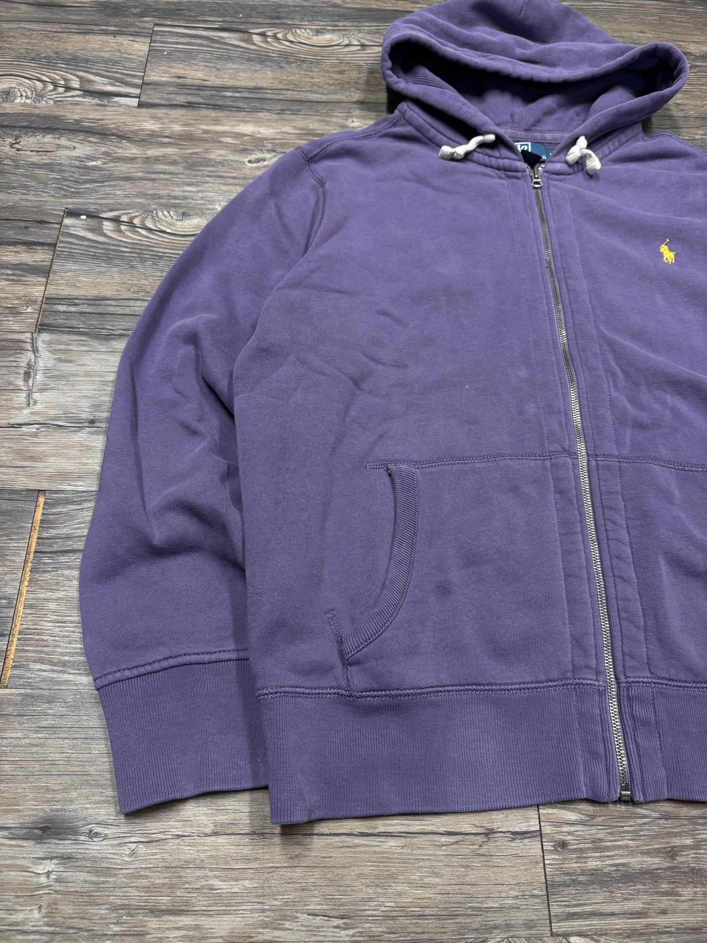 POLO RALPH LAUREN ‘MAGENTA’ ZIP UP HOODED SWEATSHIRT (XL)
