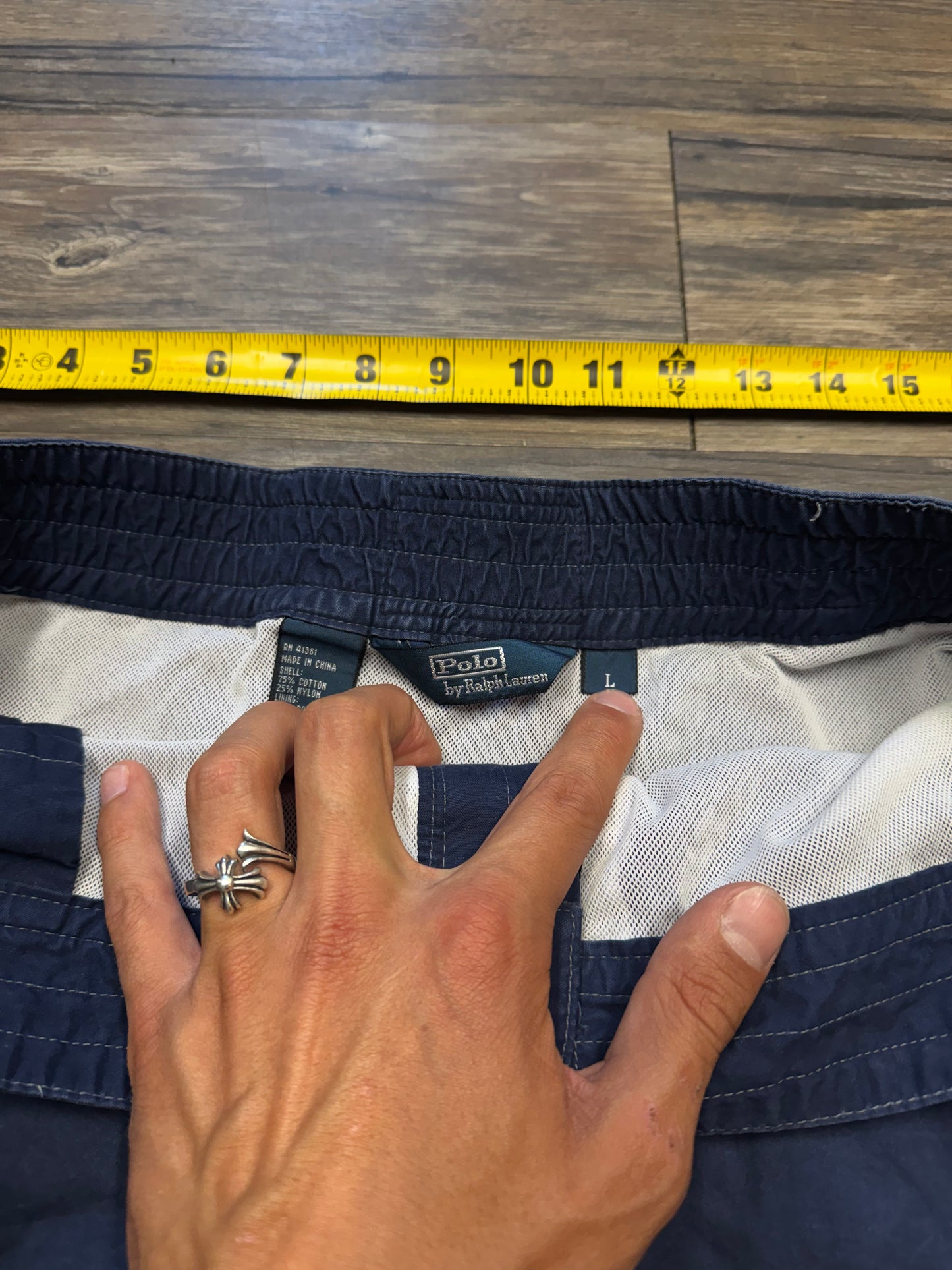 POLO RALPH LAUREN BIG PONY FADED DARK BLUE SWIM TRUNKS (L)