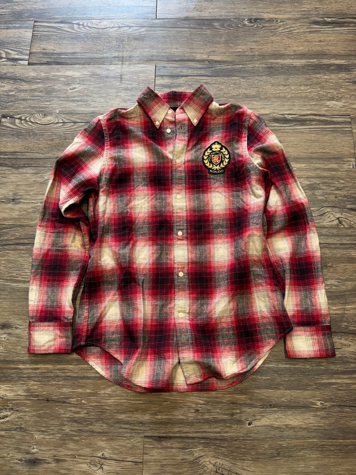 VINTAGE POLO RALPH LAUREN PLAID SHIRT (M)