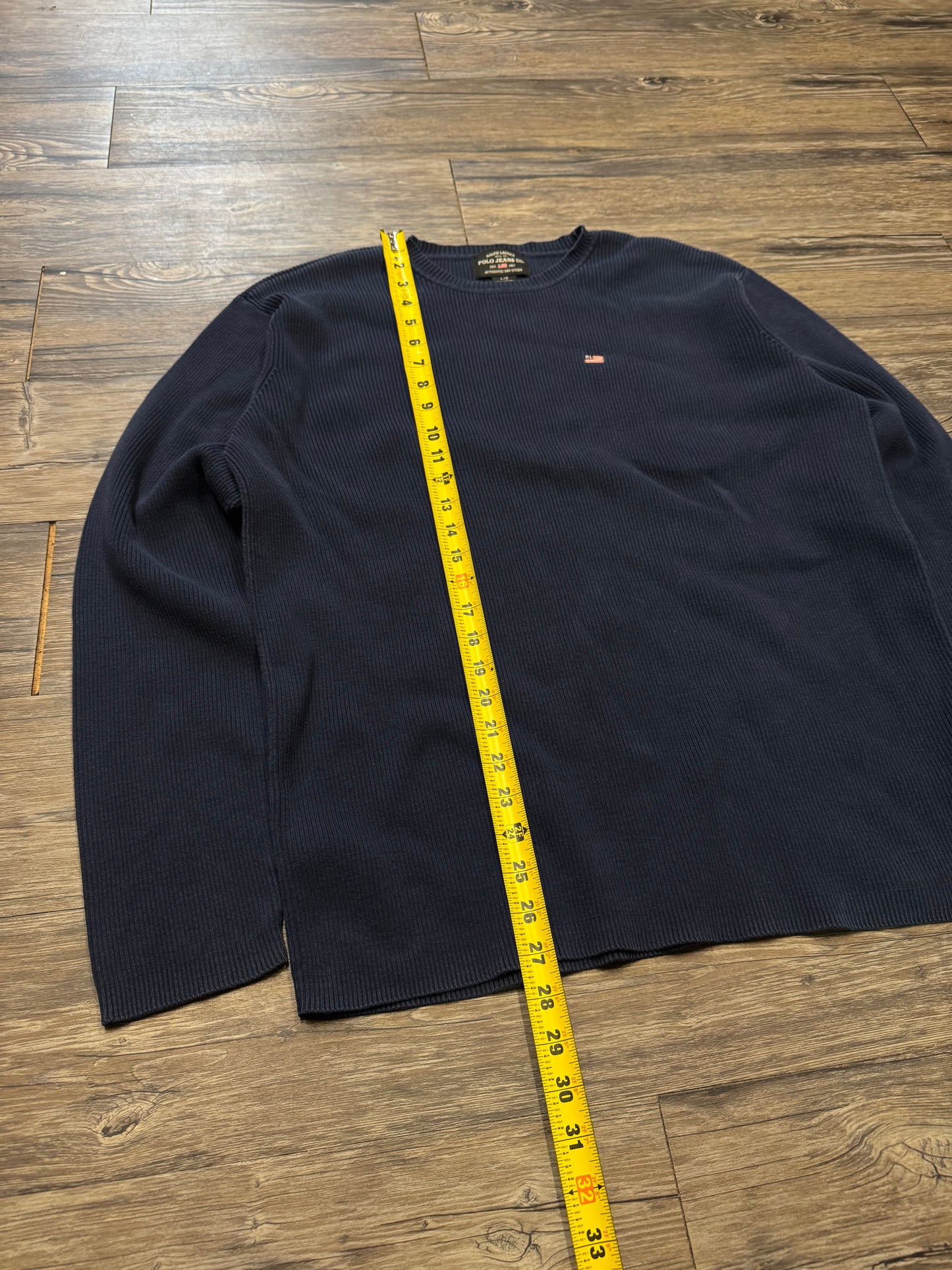 POLO JEANS AMERICAN FLAG RIBBED SWEATER (L)