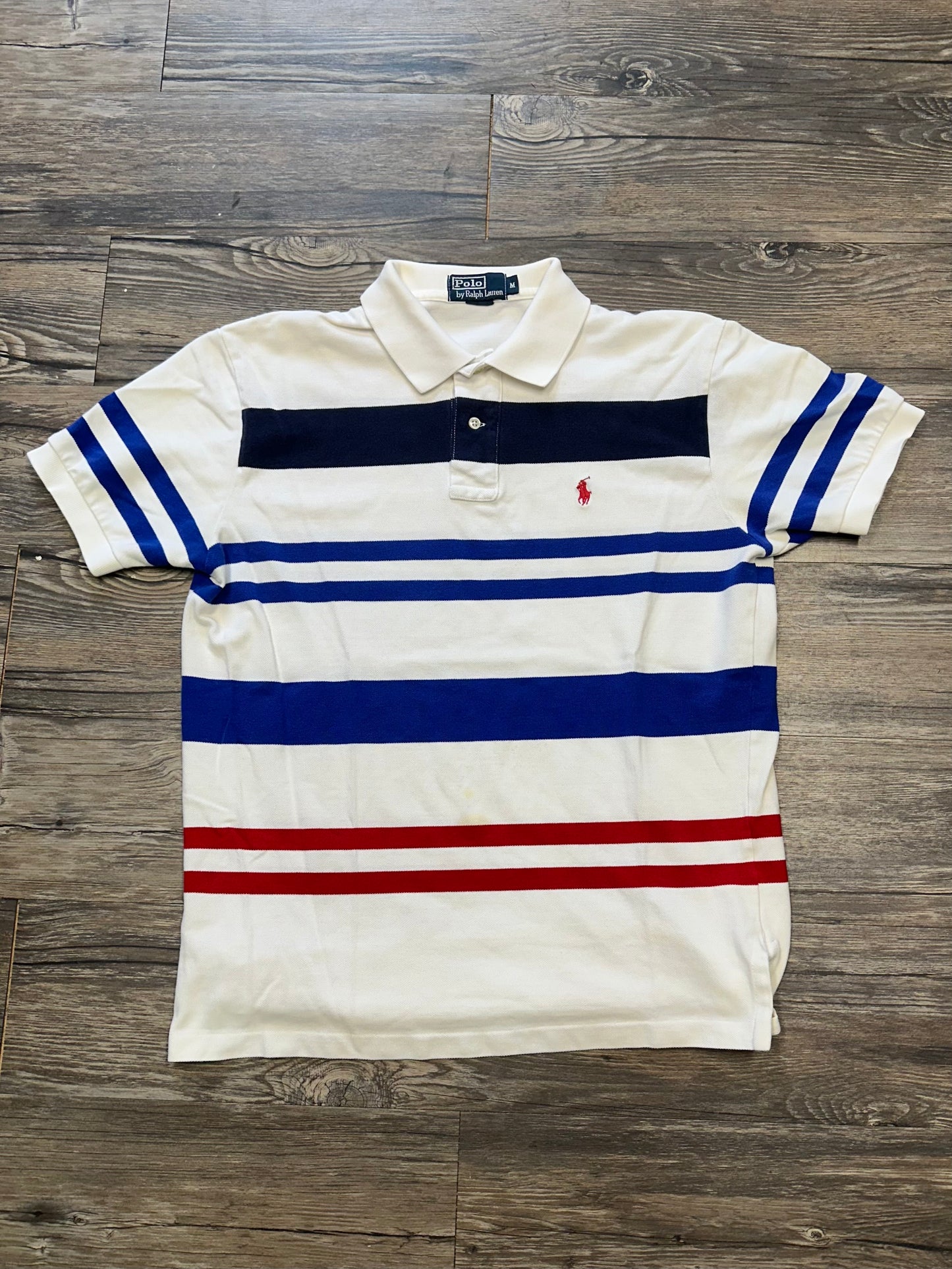 RALPH LAUREN STRIPPED POLO SHIRT (MEDIUM)