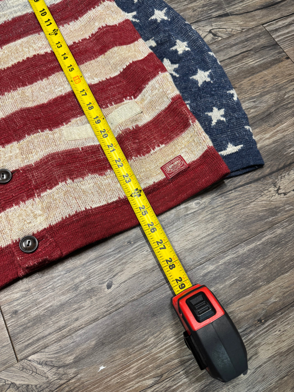 POLO RALPH LAUREN DENIM & SUPPLY AMERICAN FLAG BUTTON UP SHAWL (L)
