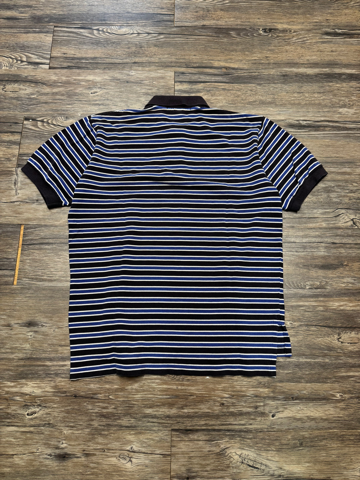 POLO RALPH LAUREN
 STRIPED NAVY POLO (XL)