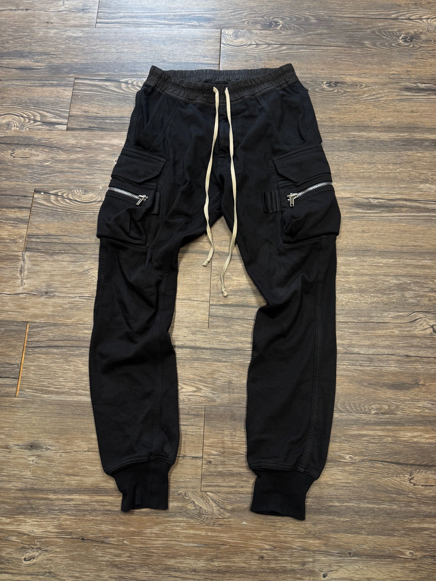 RICK OWENS MASTODON SS17 CARGO SLIM SWEATPANTS (S)
