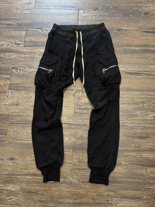 RICK OWENS MASTODON SS17 CARGO SLIM SWEATPANTS (S)