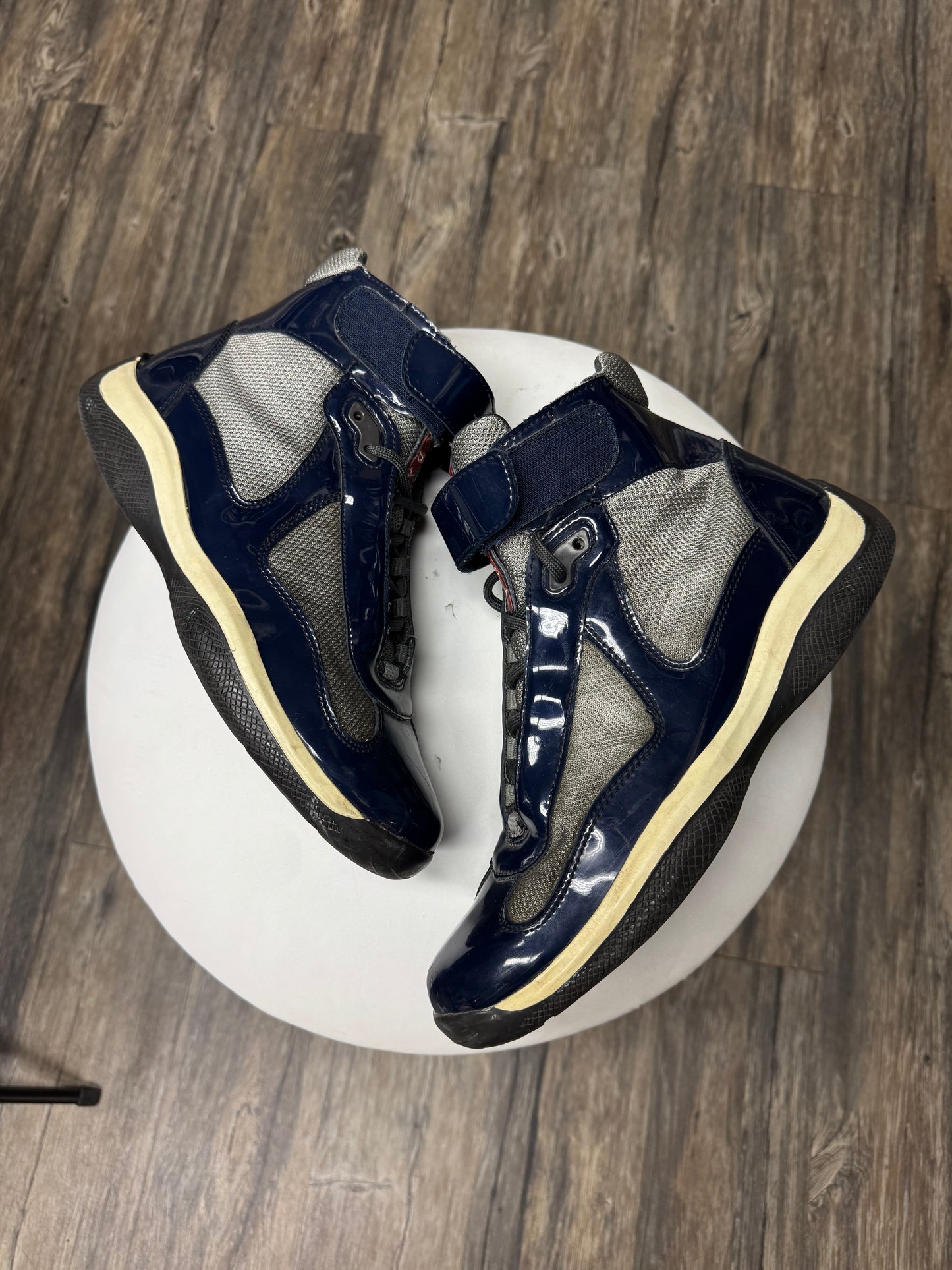 PRADA PATENT LEATHER HITOP CUPS (9-9.5)