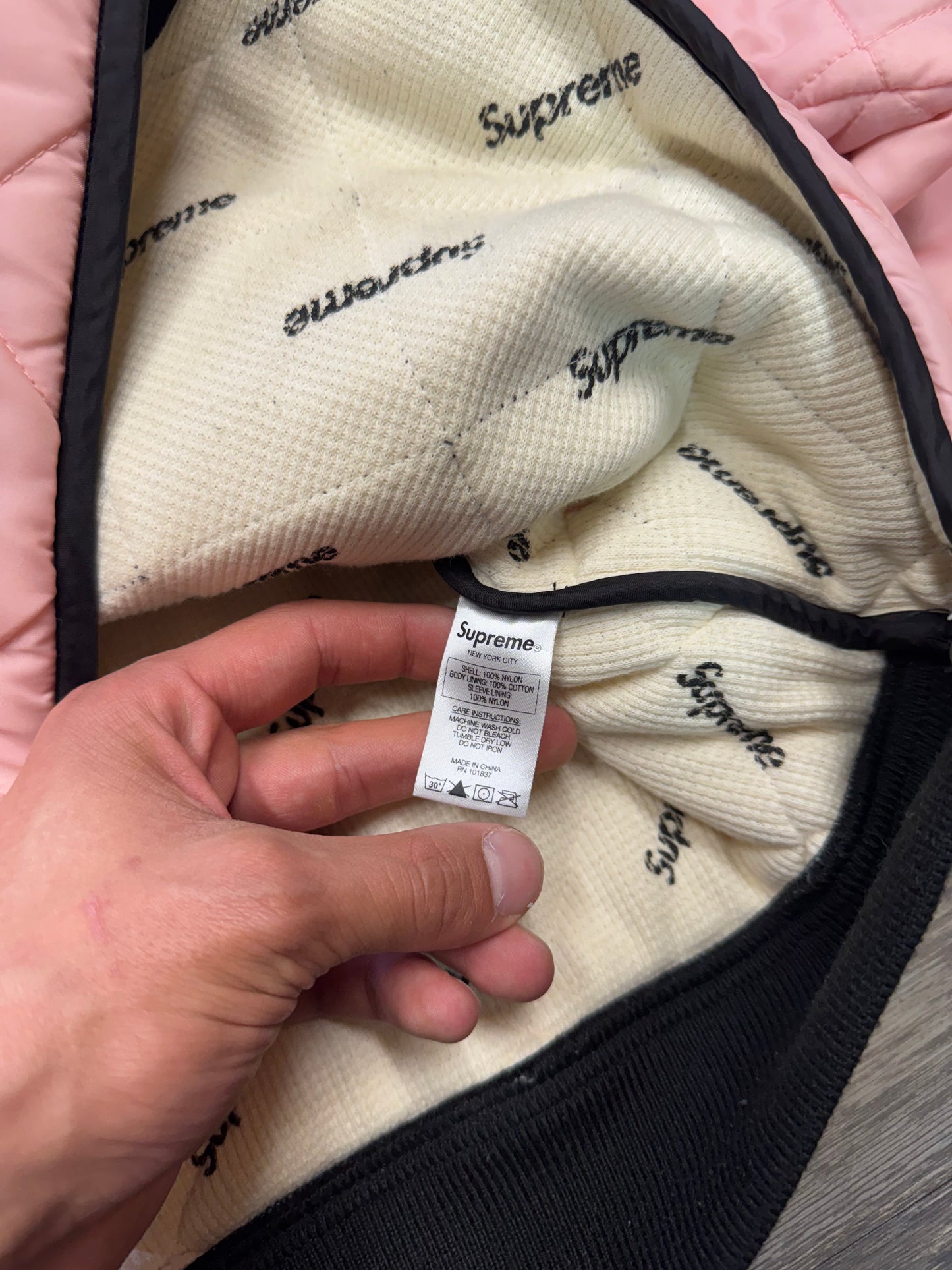 SUPREME FW16 QUILTED WAFFLE ZIP-UP JACKET (M)