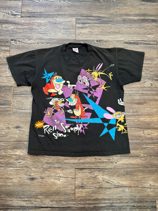 VINTAGE REN & STIMPY SINGLE STITCH TEE (L)