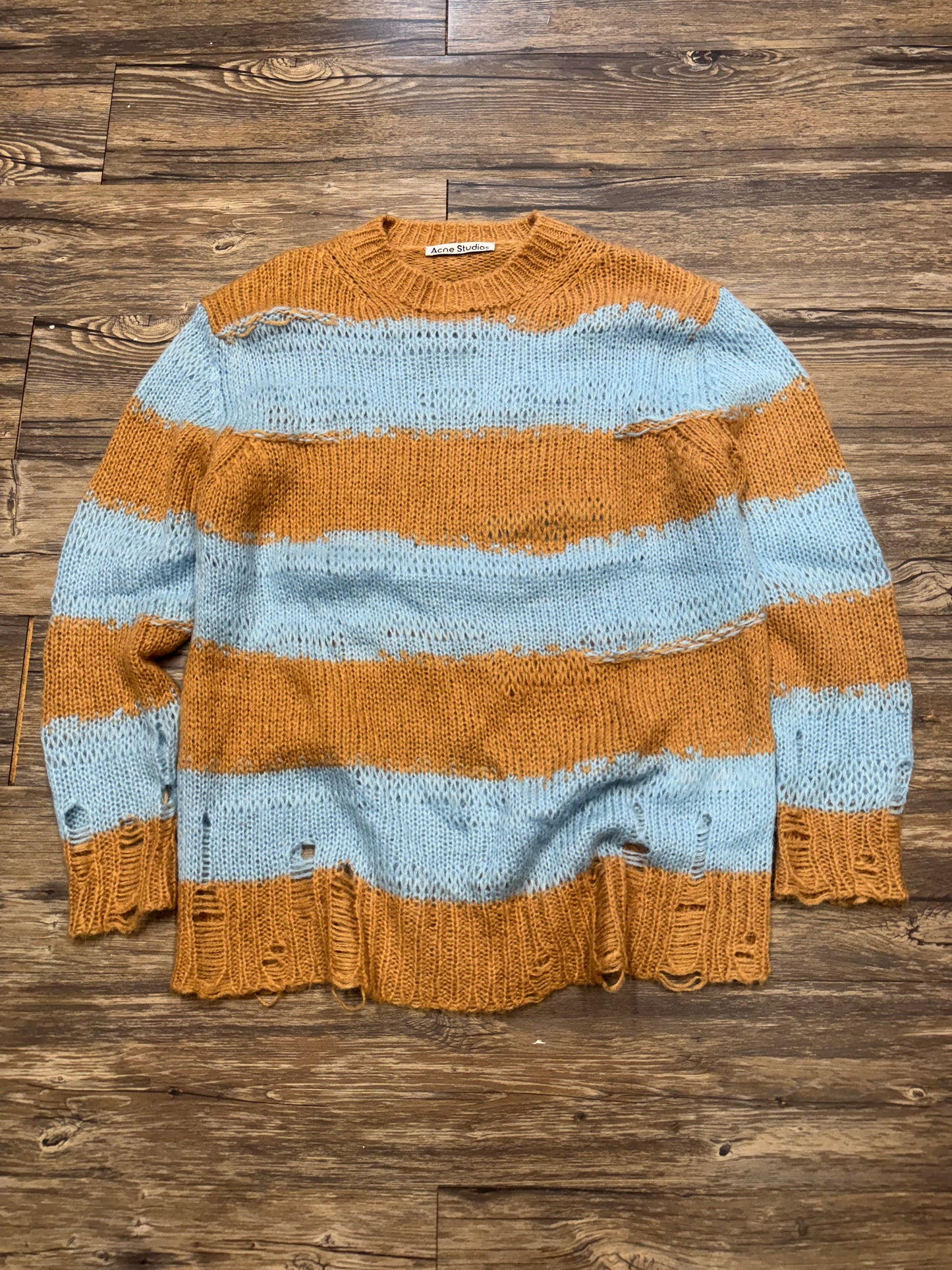 ACNE STUDIOS STRIPED MOHAIR SWEATER (XXS)