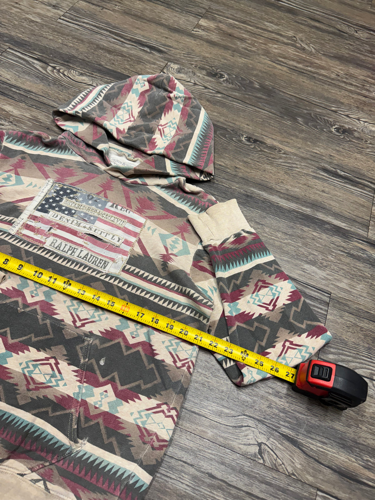 POLO RALPH LAUREN DENIM & SUPPLY AZTEC HOODIE (L)