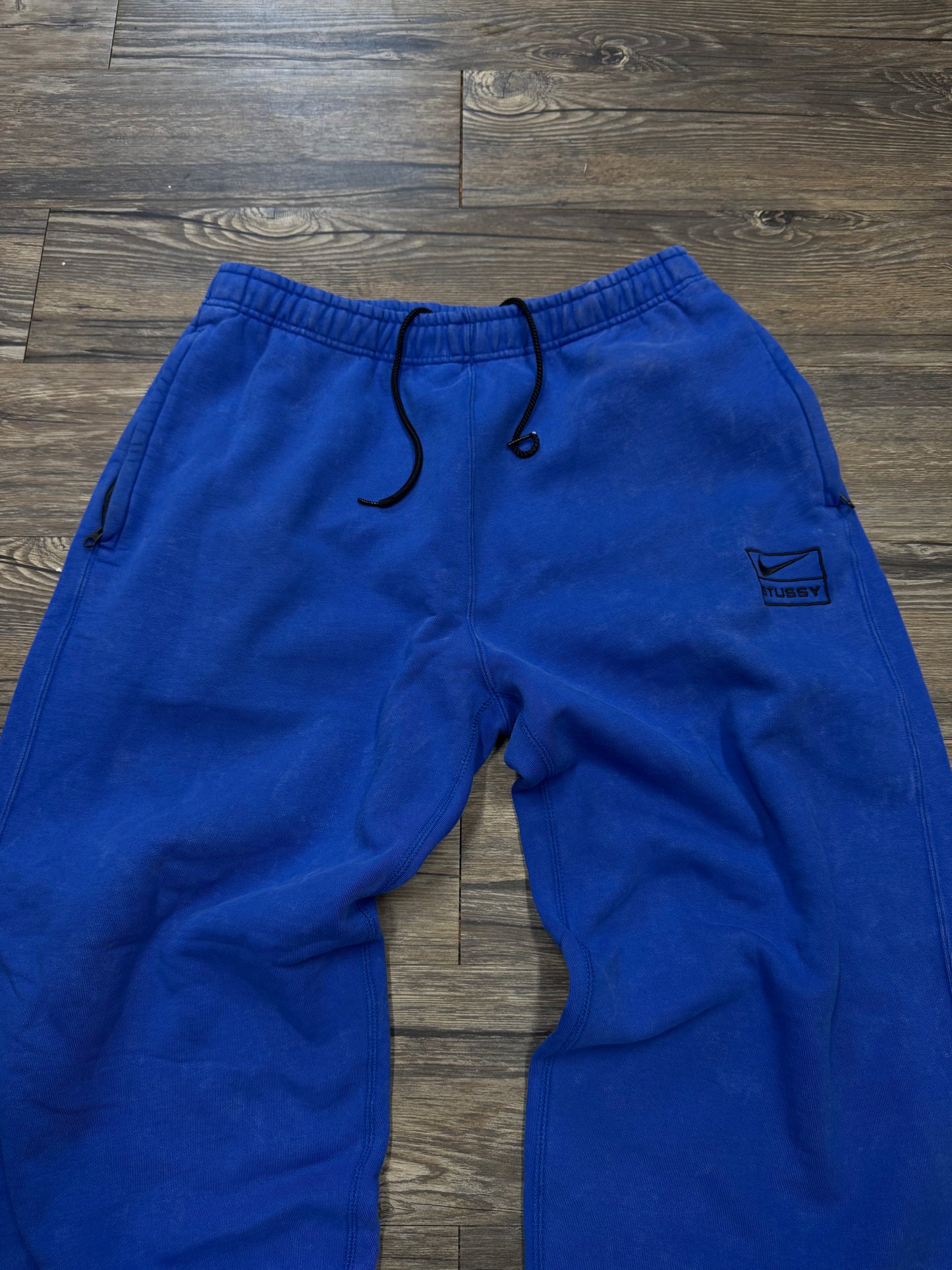 NIKE X STUSSY BAGGY FADED BLUE SWEATPANTS (M)
