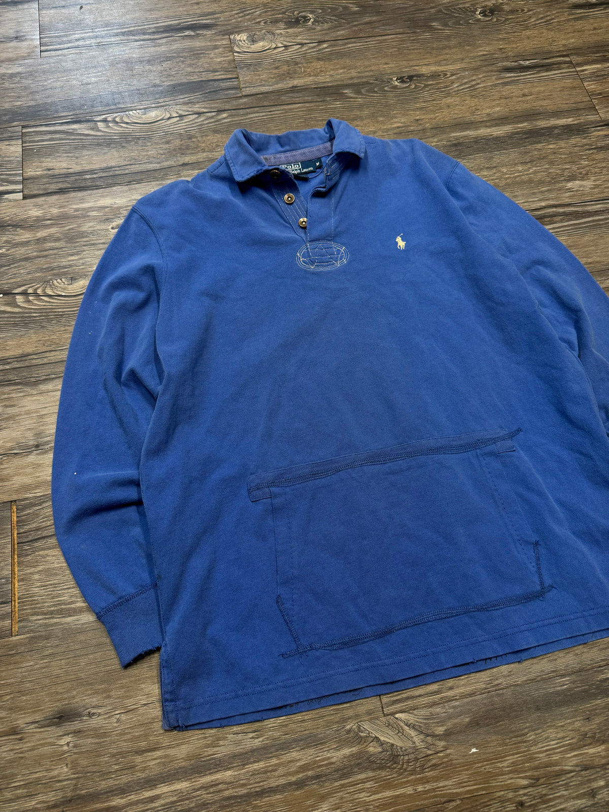 POLO RALPH LAUREN LONG-SLEEVE KANGAROO POCKET POLO (M)
