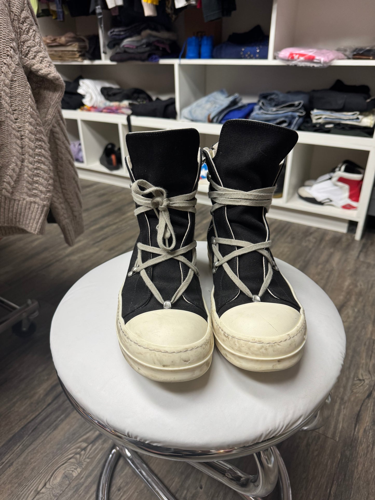 RICK OWENS DRKSHDW CANVAS HIGH TOPS (9)