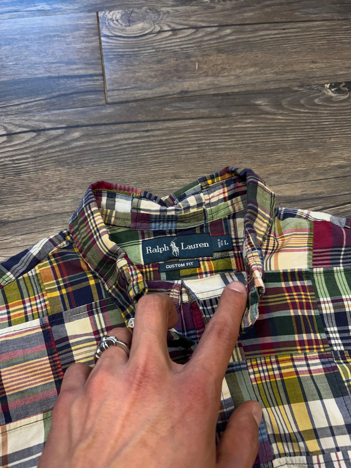 POLO RALPH LAUREN FLANNEL CAMP SHIRT (L)