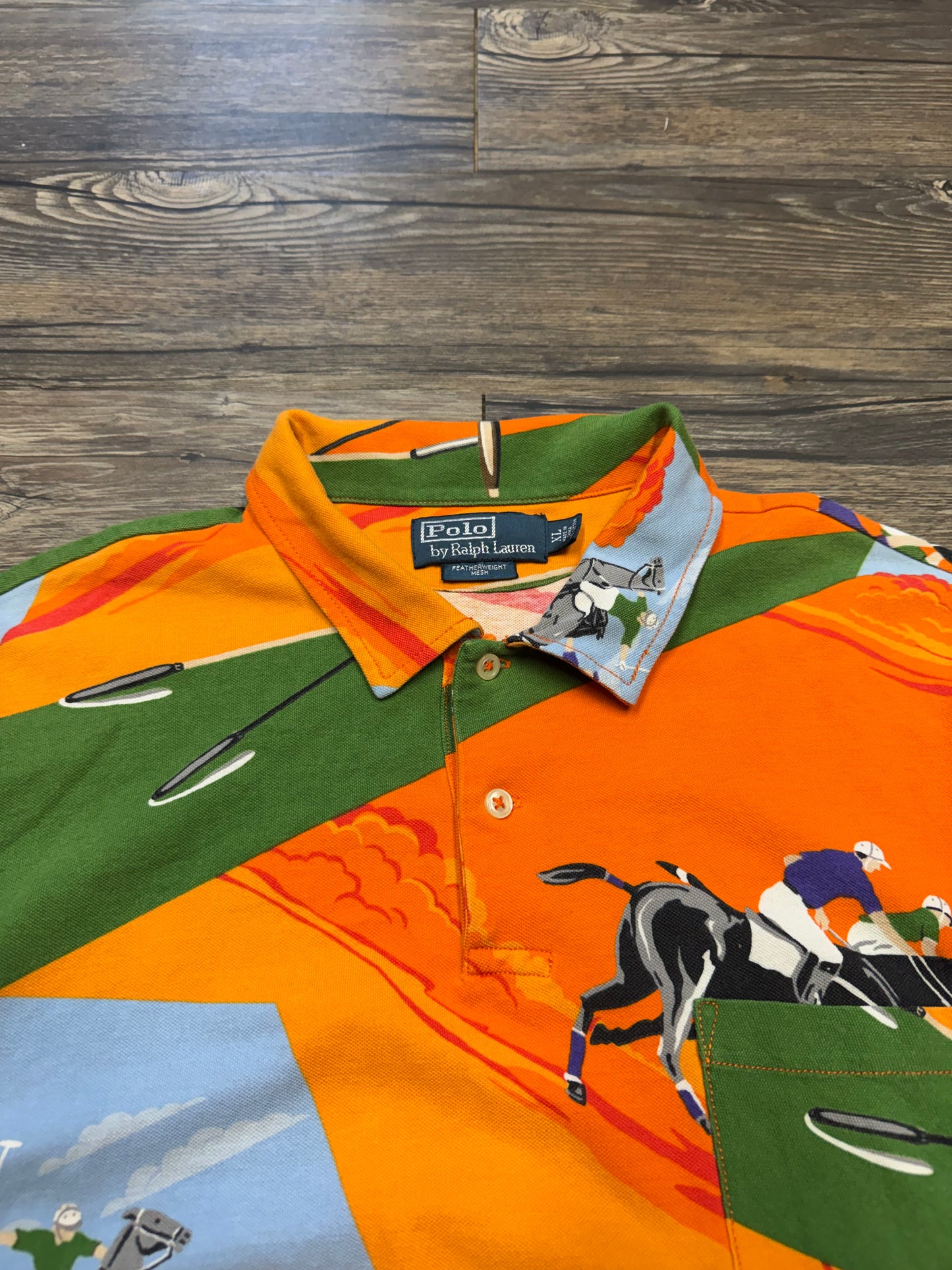 POLO RALPH LAUREN SS14 EQUESTRIAN MESH POLO (XL)