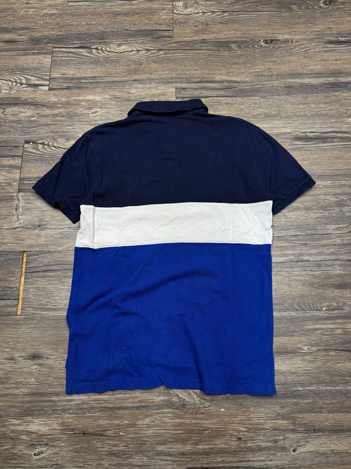 POLO RALPH LAUREN YACHT CLUB STRIPED COLOR BLOCK POLO SHIRT (M)