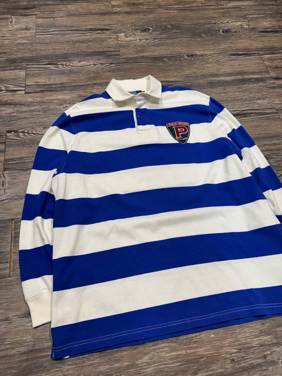 POLO RALPH LAUREN STRIPED RUGBY SHIRT (L)
