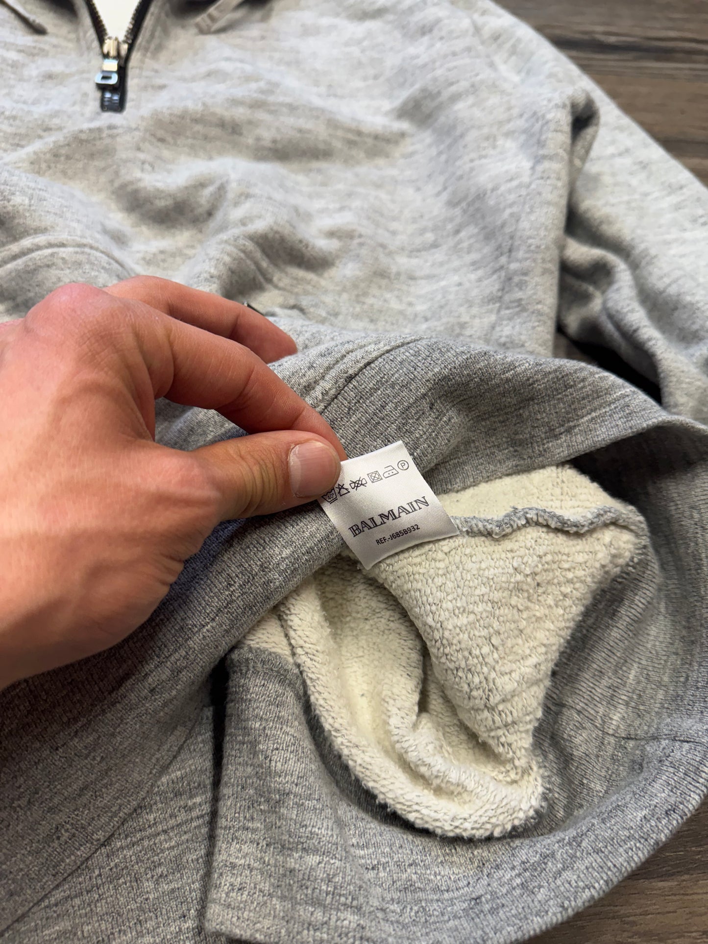 BALMAIN SHOTGUN QUARTER ZIP HOODIE (M)