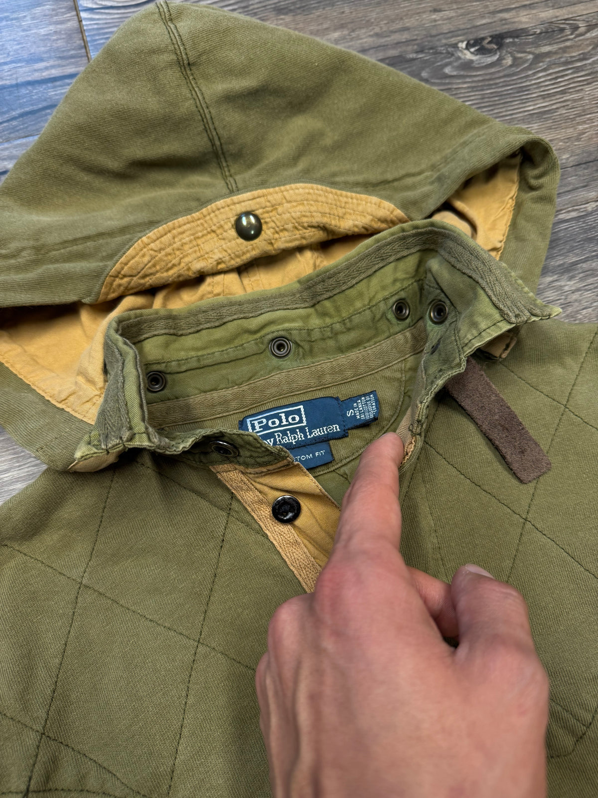 POLO RALPH LAUREN HOODED FISH & GAME RUGBY LONGSLEEVE SHIRT (S)