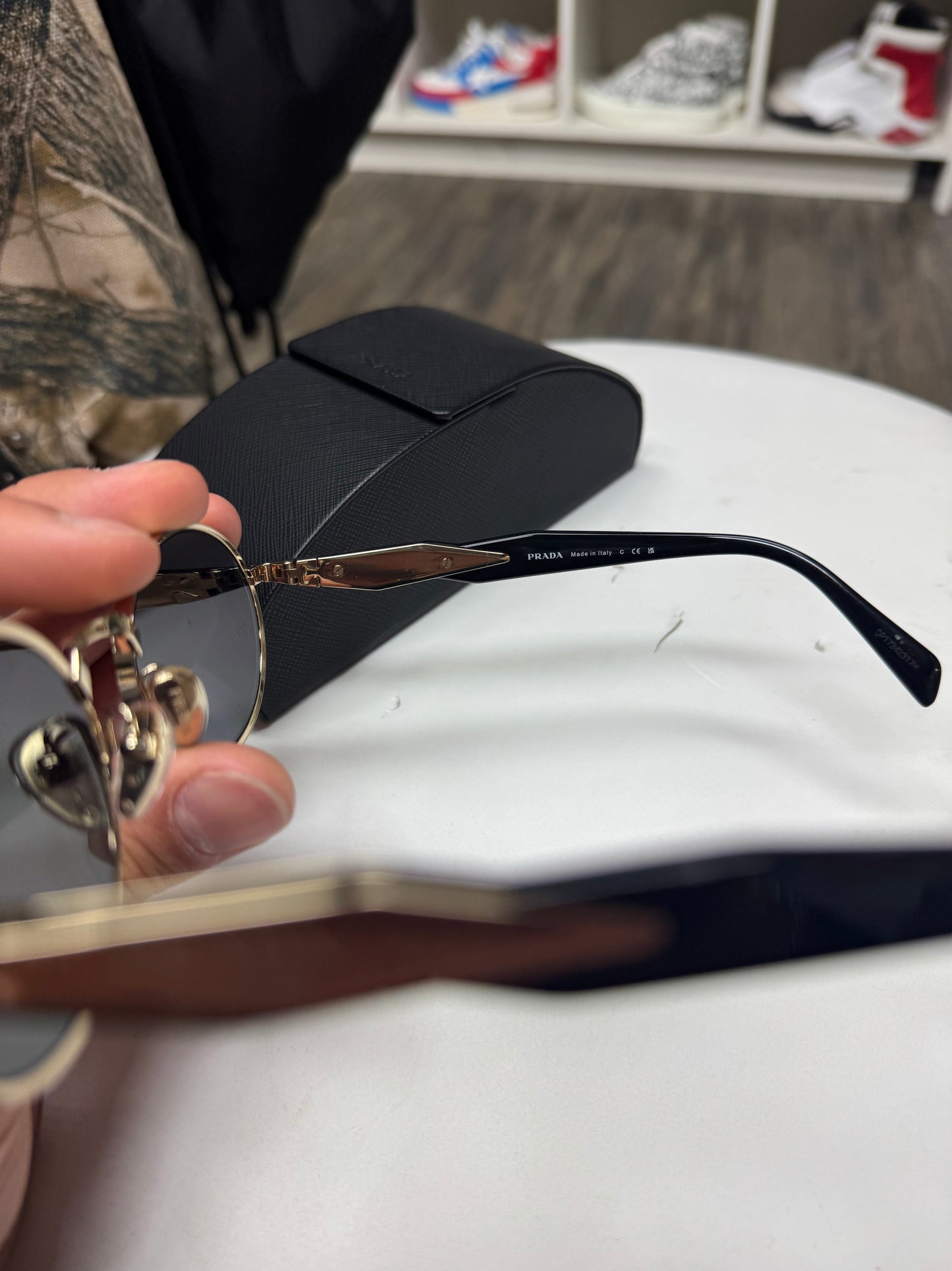 PRADA PR 65ZS GOLD OVAL SUNGLASSES (OS)