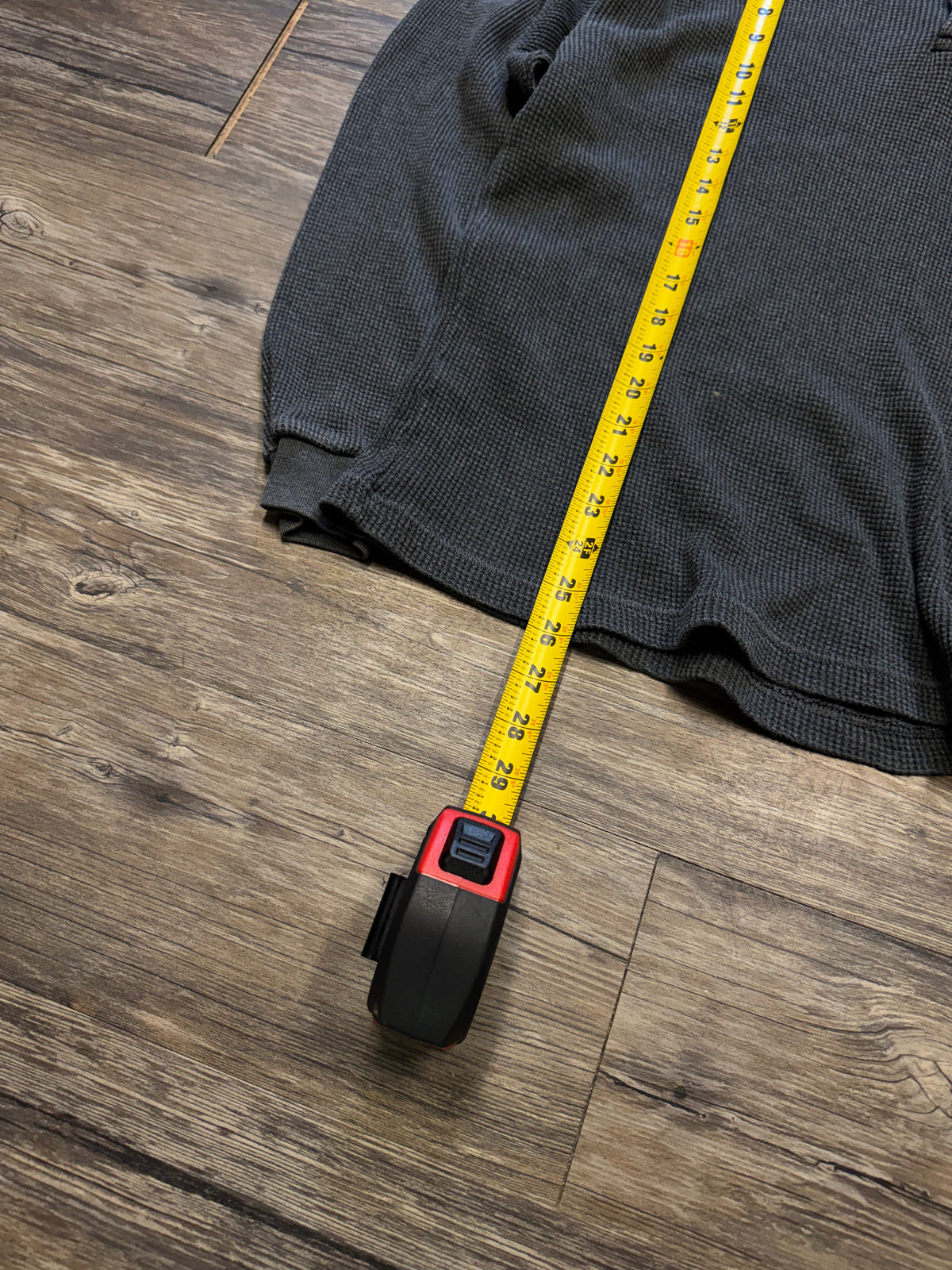 HANES VINTAGE DARK GREY WAFFLE KNIT THERMAL (L)