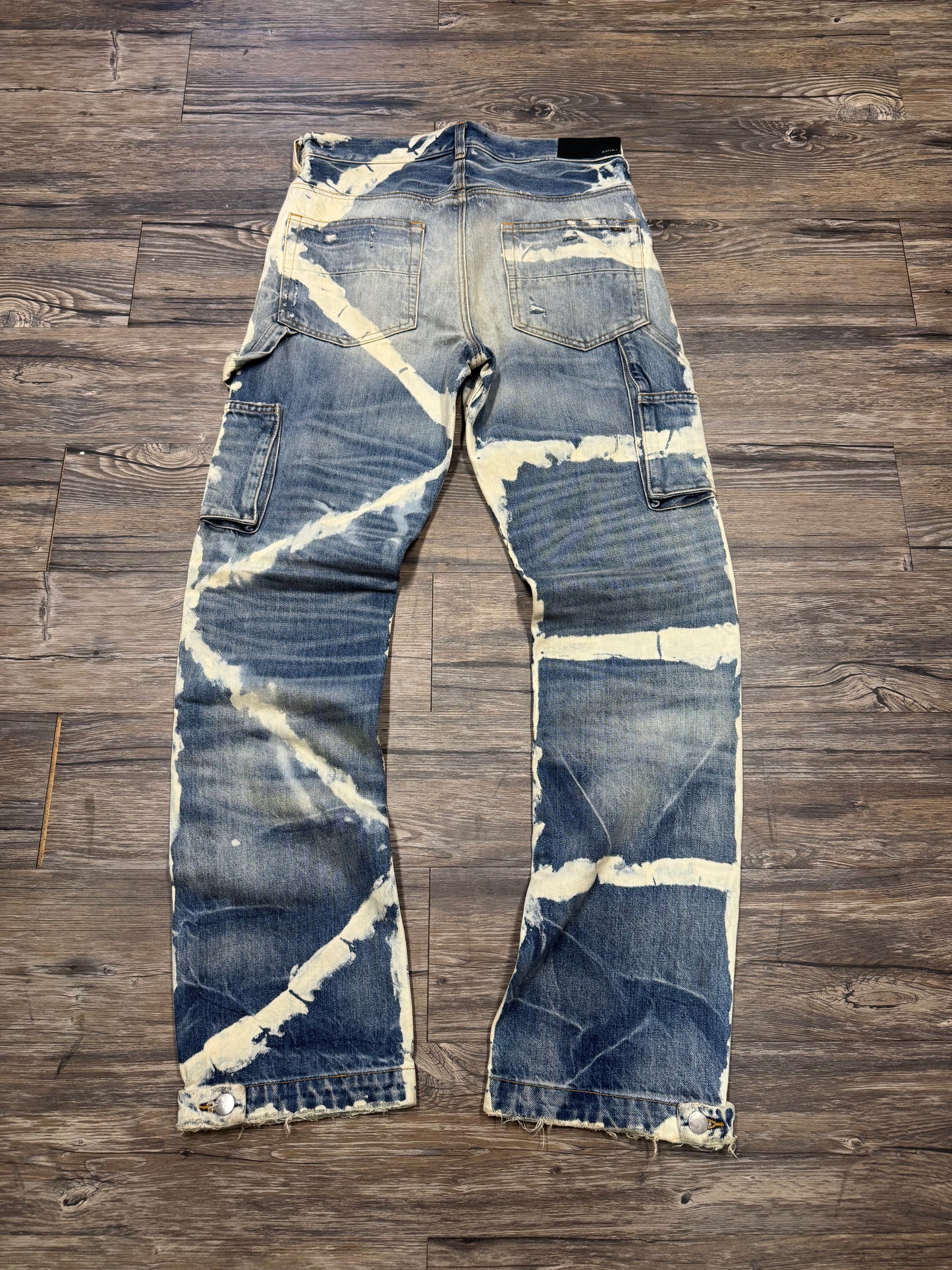 AMIRI DOUBLE KNEE BLEACHED CARPENTER JEANS (28)