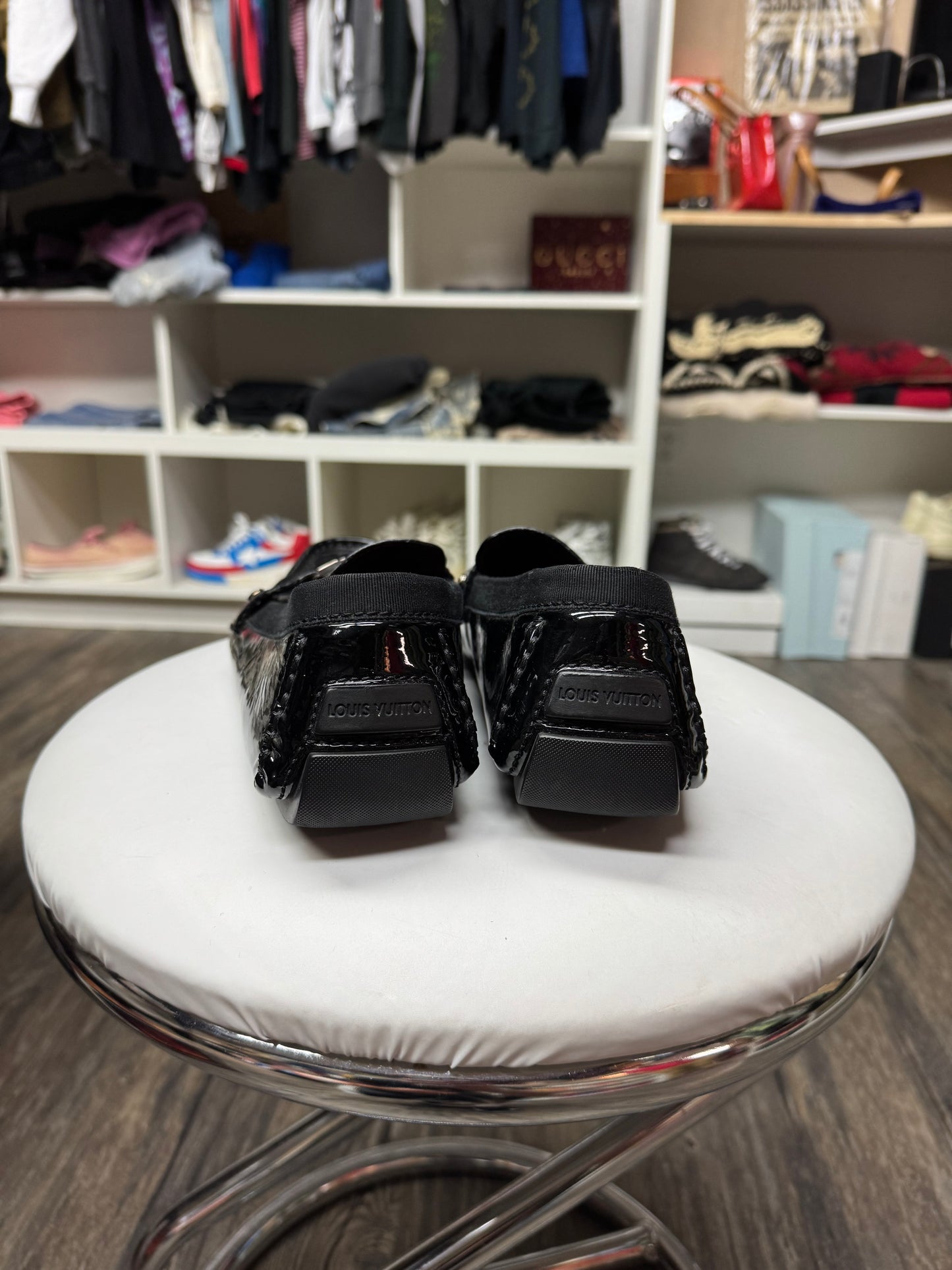 LOUIS VUTTION BLACK PATENT LEATHER LOAFERS (11)