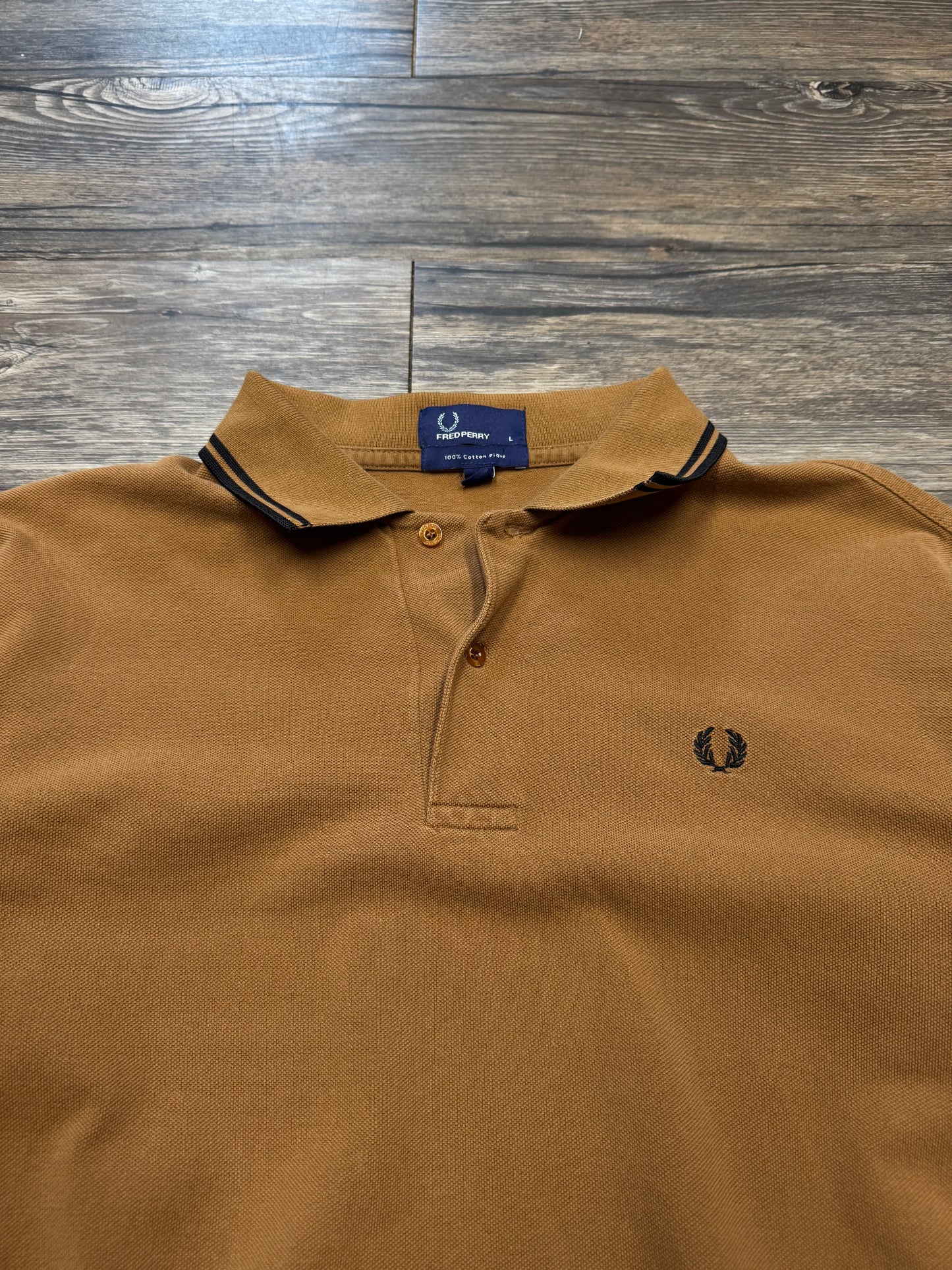 FRED PERRY TWIN TIPPED POLO SHIRT (L)