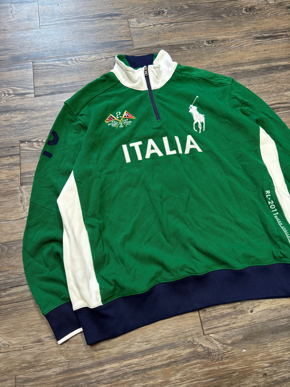 POLO RALPH LAUREN ITALIA BIG PONY QUARTER ZIP PULLOVER (XXL)