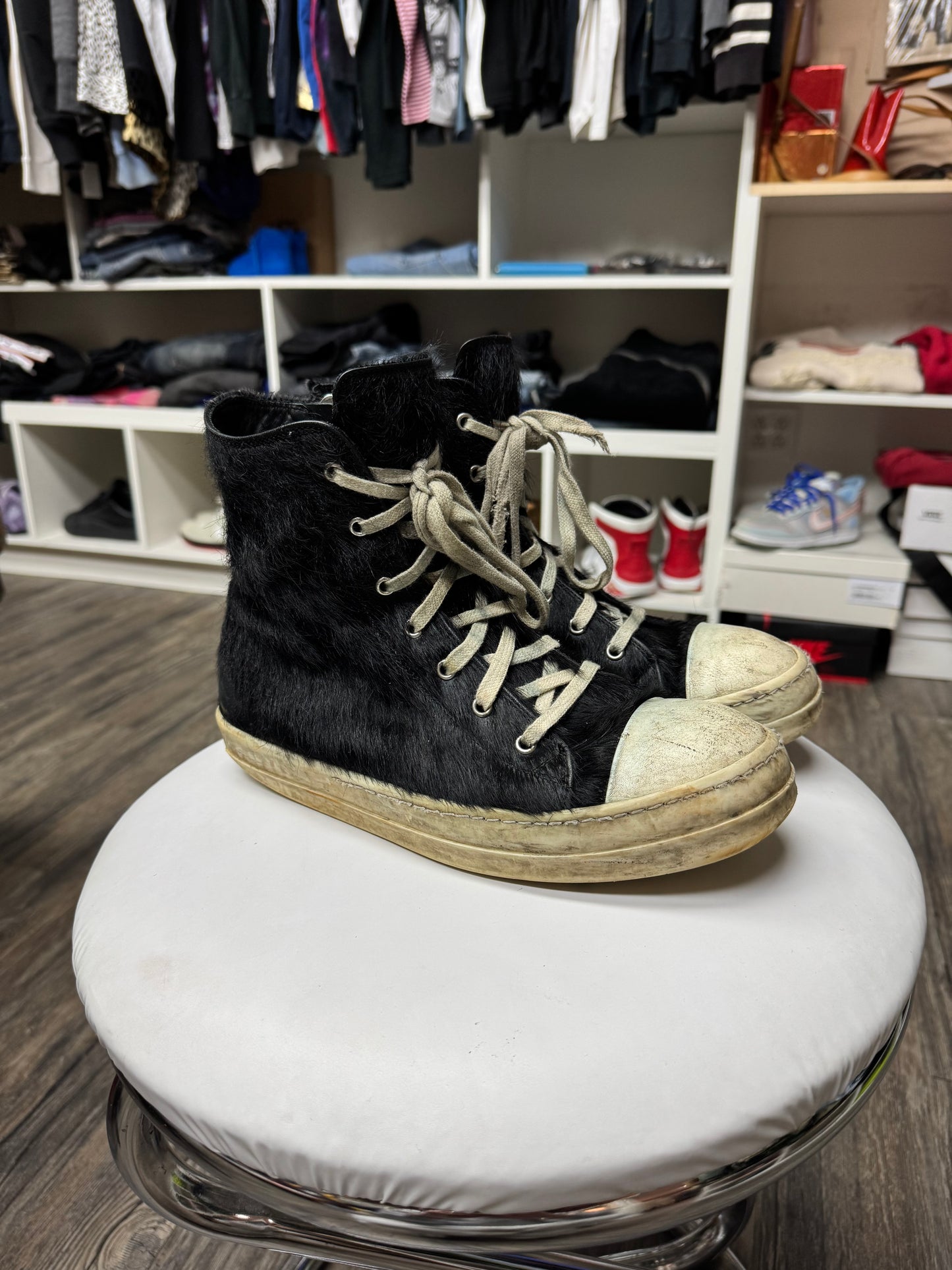 RICK OWENS PONY HAIR RAMONES (42)