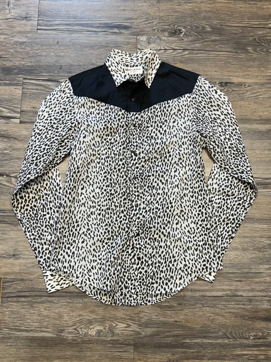 YSL HEDI CHEETAH WESTERN STYLED BUTTON UP
