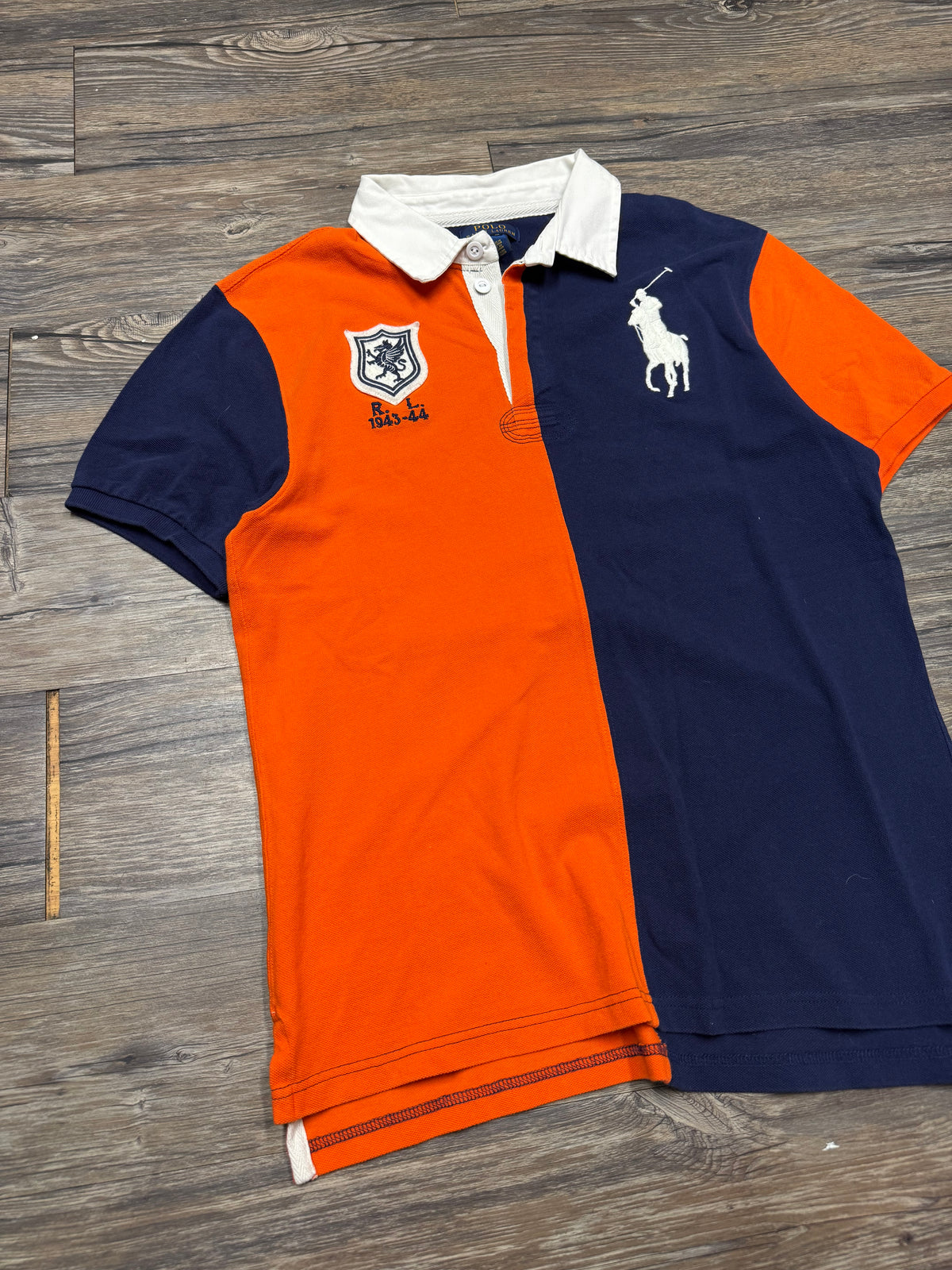 POLO RALPH LAUREN COLOR BLOCK BIG PONY POLO SHIRT (M)