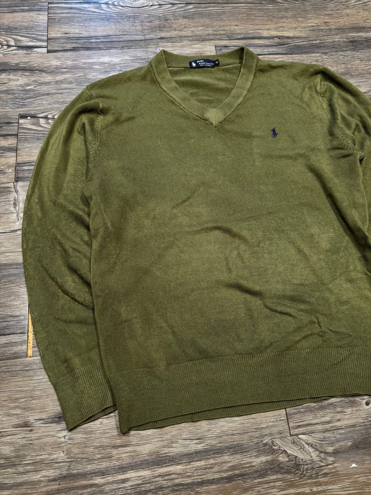 POLO RALPH LAUREN V NECK KNIT SWEATER (XL)