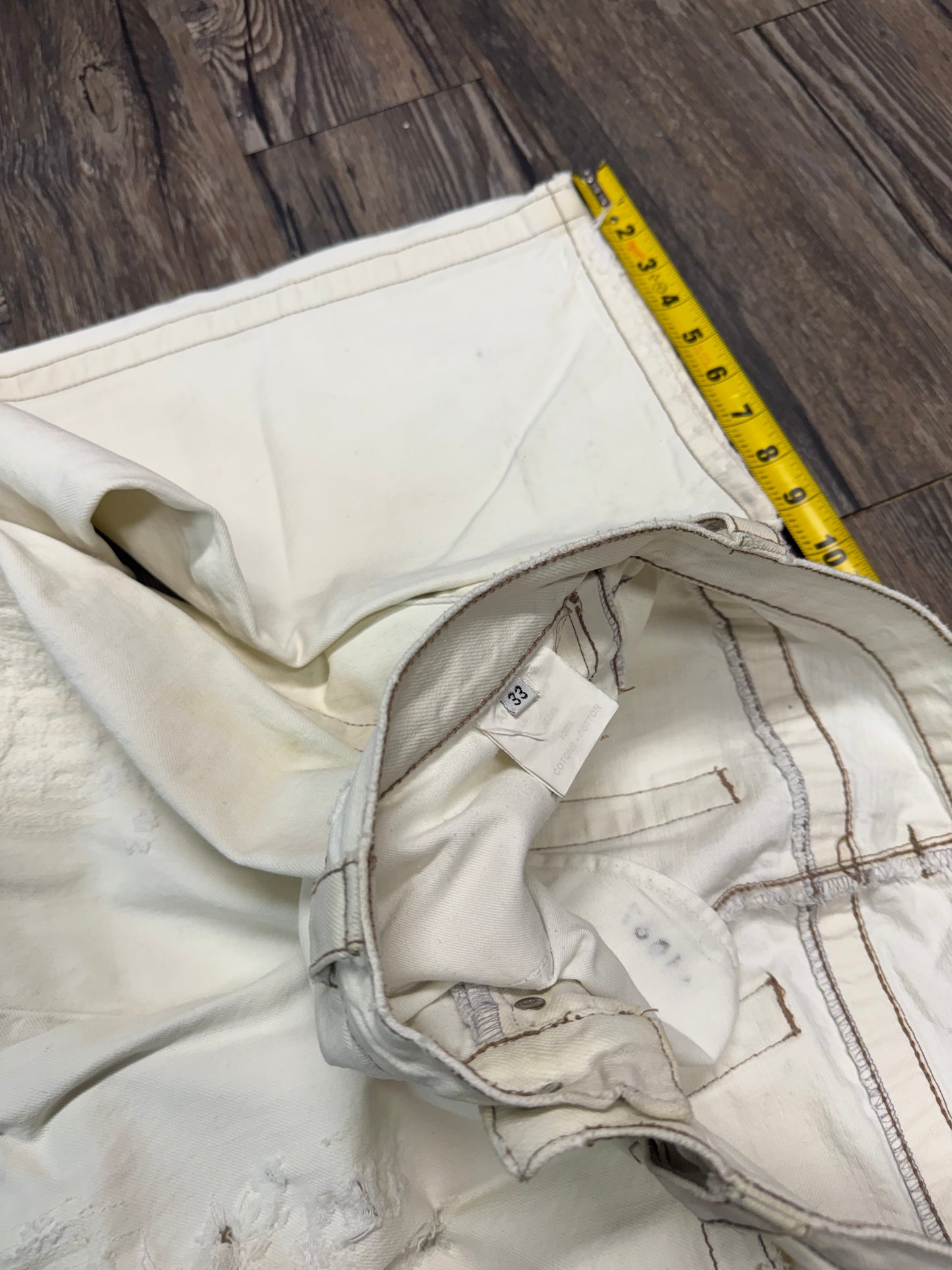 DIRK BIKKEMBERGS WHITE BOOTCUT JEANS (32)