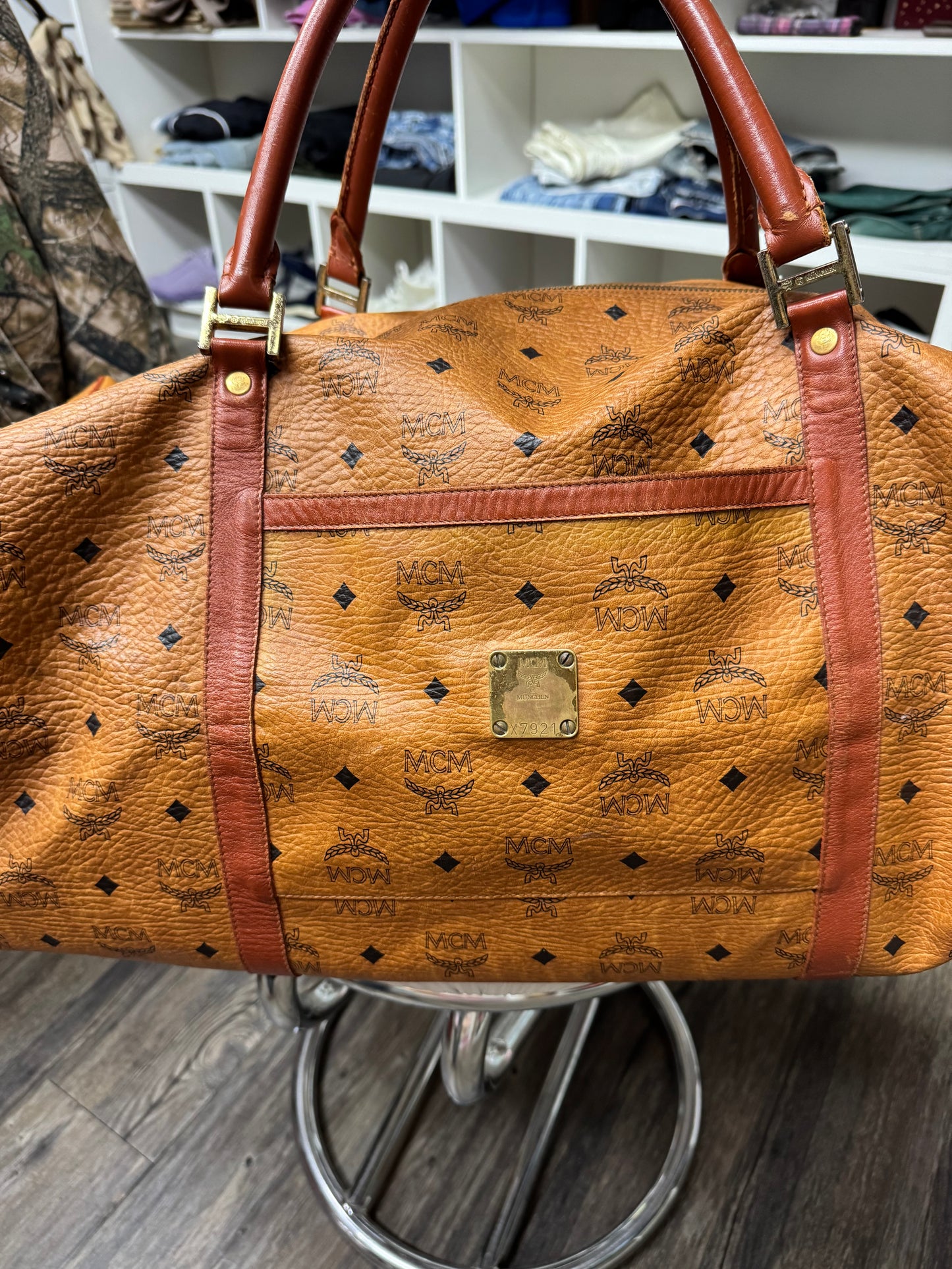 VINTAGE MCM MONOGRAM DUFFEL BAG (OS)