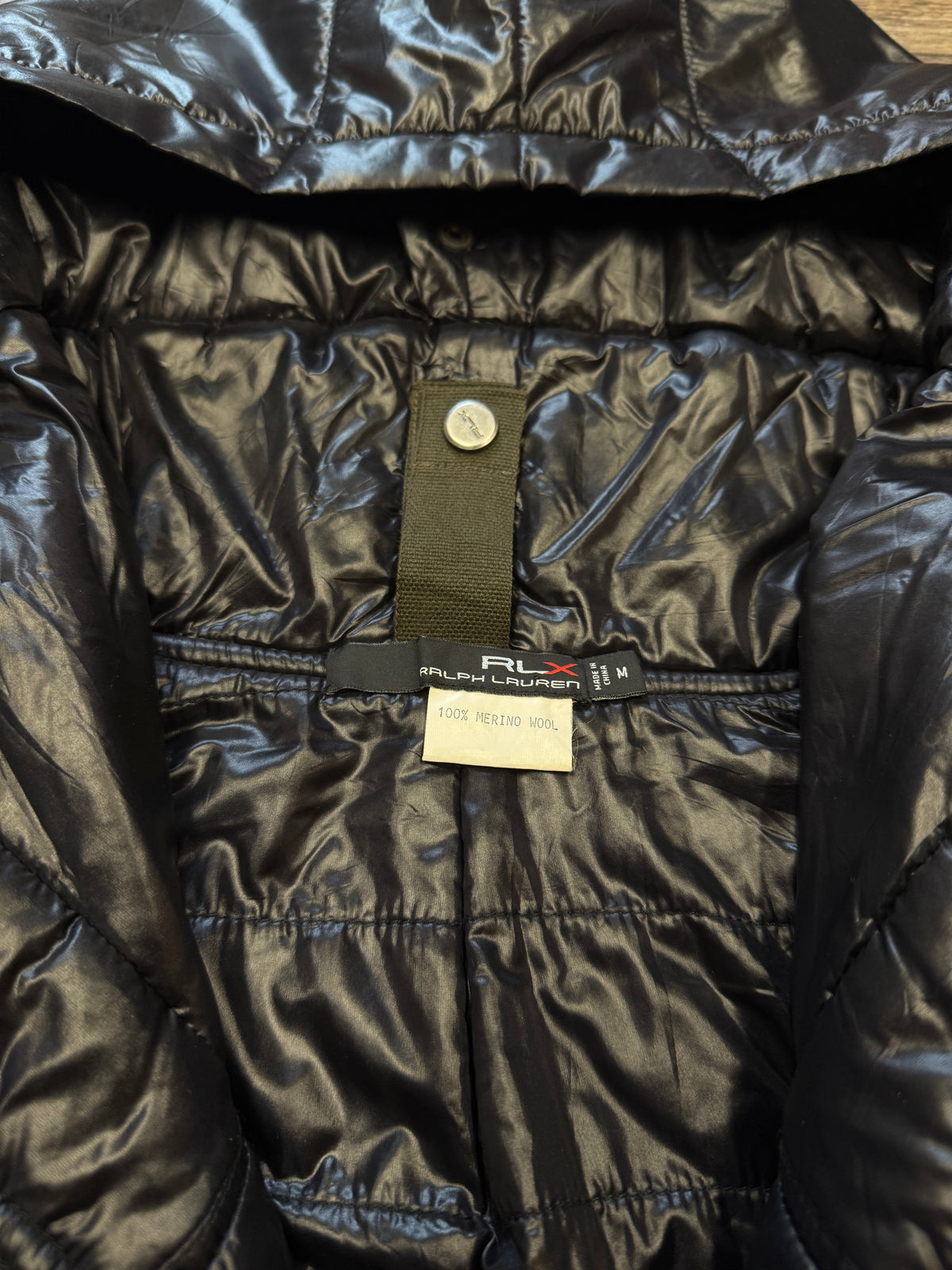 POLO RALPH LAUREN RLX WOOL HYBRID NYLON HOODED ZIP UP JACKET (M)