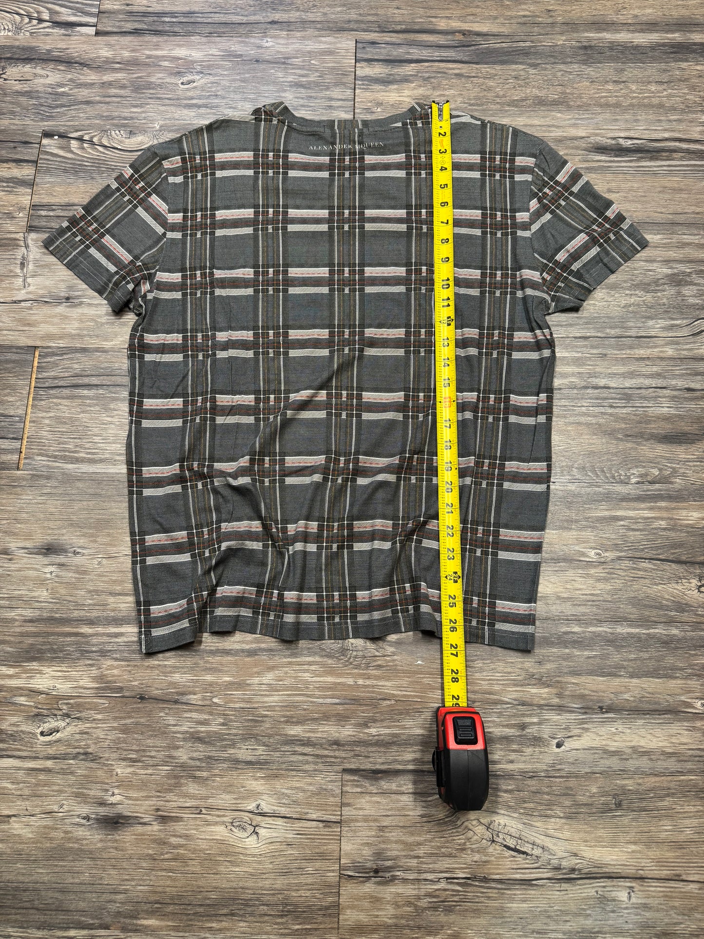 ALEXANDER MCQUEEN PLAID SKULL TEE (L)