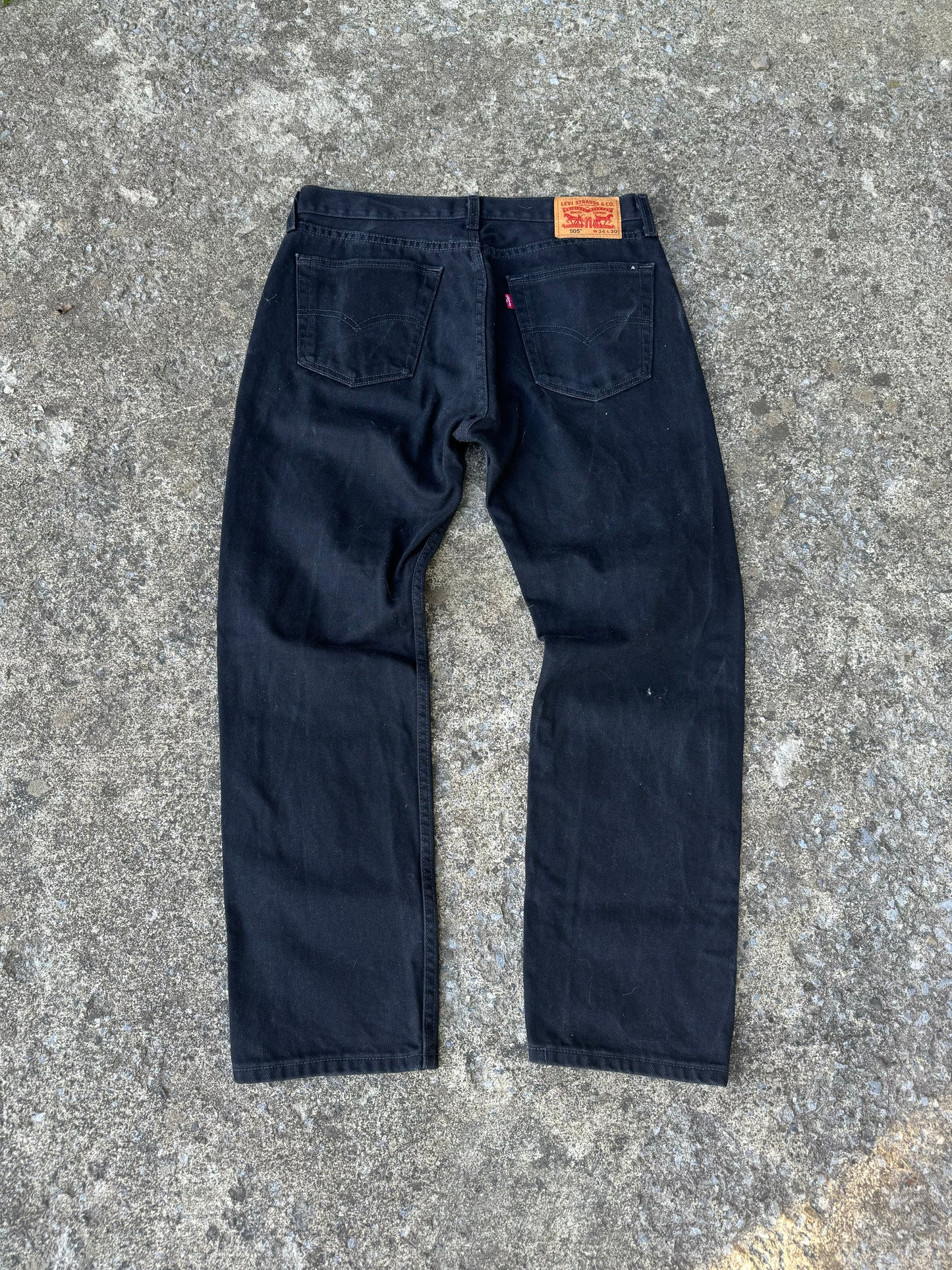 LEVI 505 BLACK JEANS (34x30)