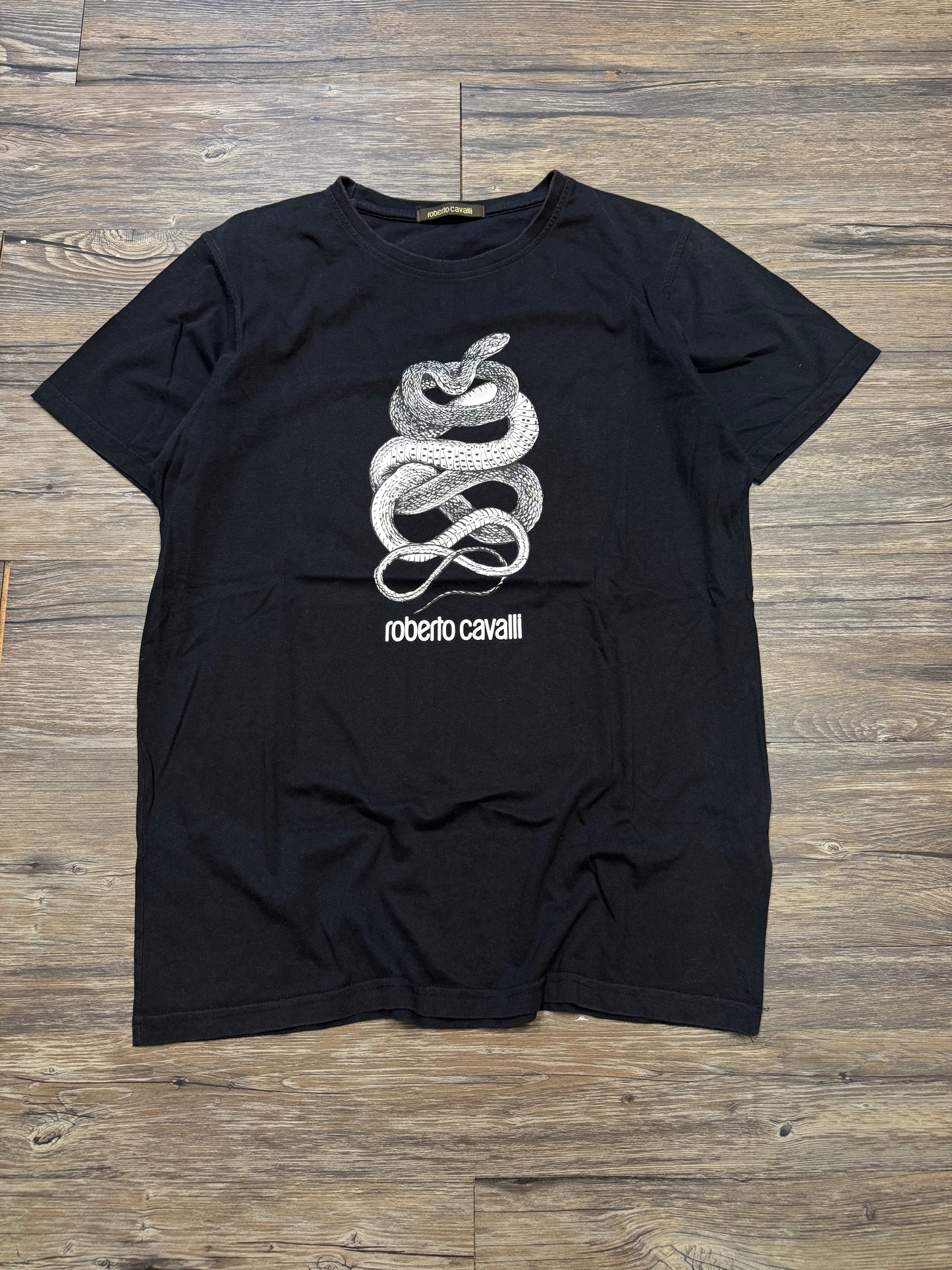 ROBERTO CAVALLI SNAKE GRAPHIC TEE (XL)