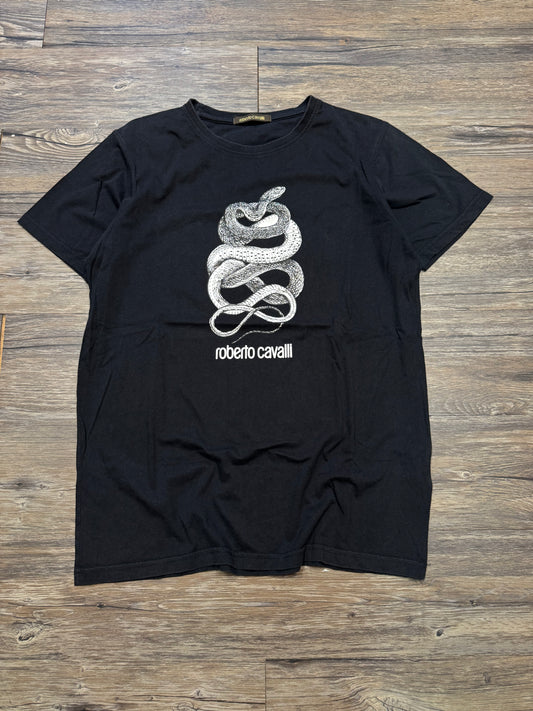 ROBERTO CAVALLI SNAKE GRAPHIC TEE (XL)
